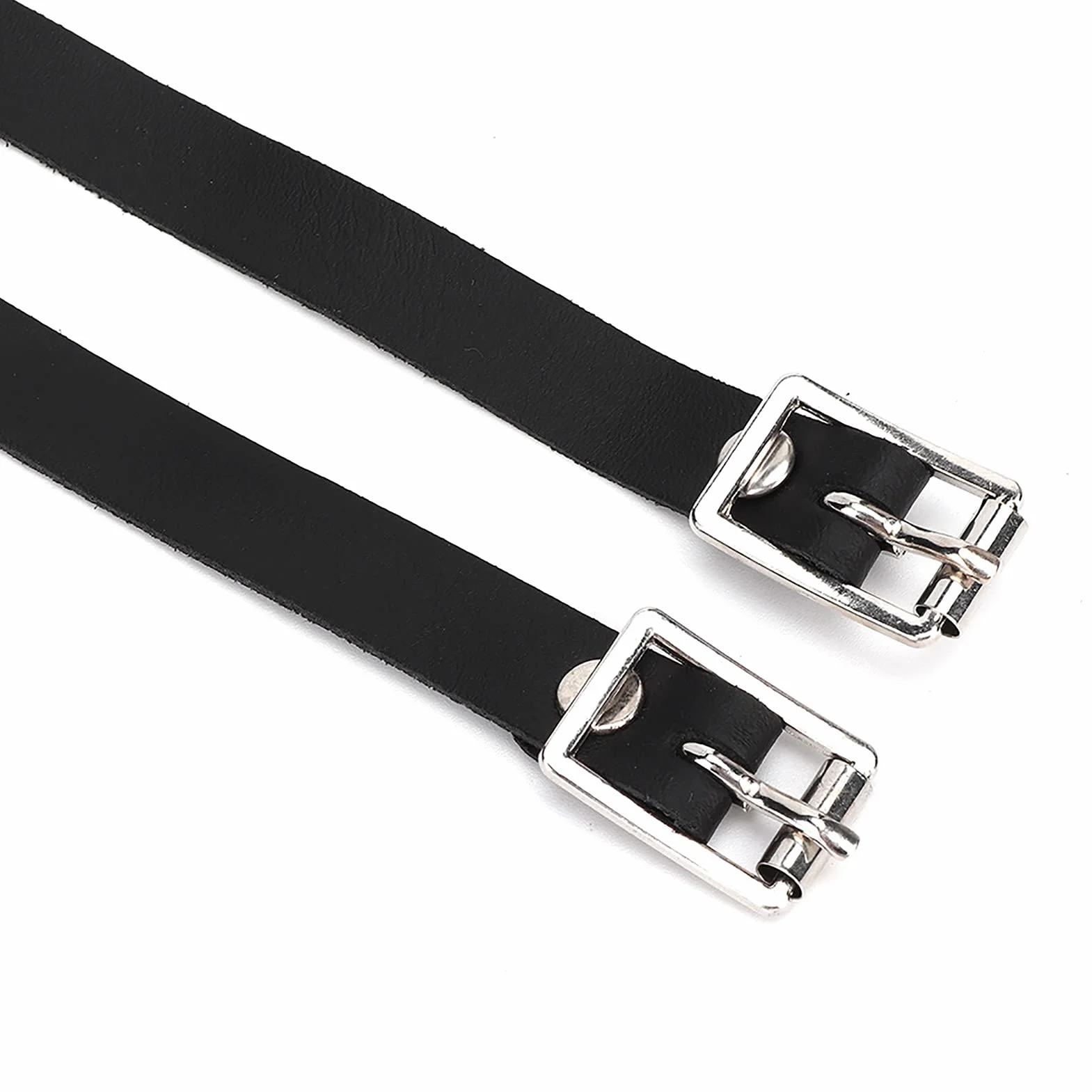 Sangle D'éperons en Cuir,2Pcs Lanières Réglables Étrivières Courroies Allongées Boucle en Acier Inoxydable Équitation Fixation sur Bottes de Cowboy pour Contrôle L'équitation Sports 50cm