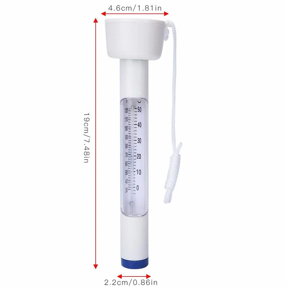 Thermomètre de bassin pour piscines de poissons blanc