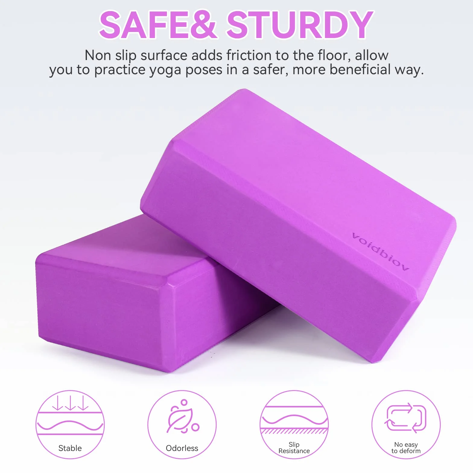 Les Blocs de Mousse Yoga Lot DE 22,9 x 15,2 x 7,6 cm, Haute densité d'exercice de Pilates Briques, Prise en Charge de Vos Exercices et s'ouvre à Votre Corps, Vous Offrir Une Stable Fond de Teint