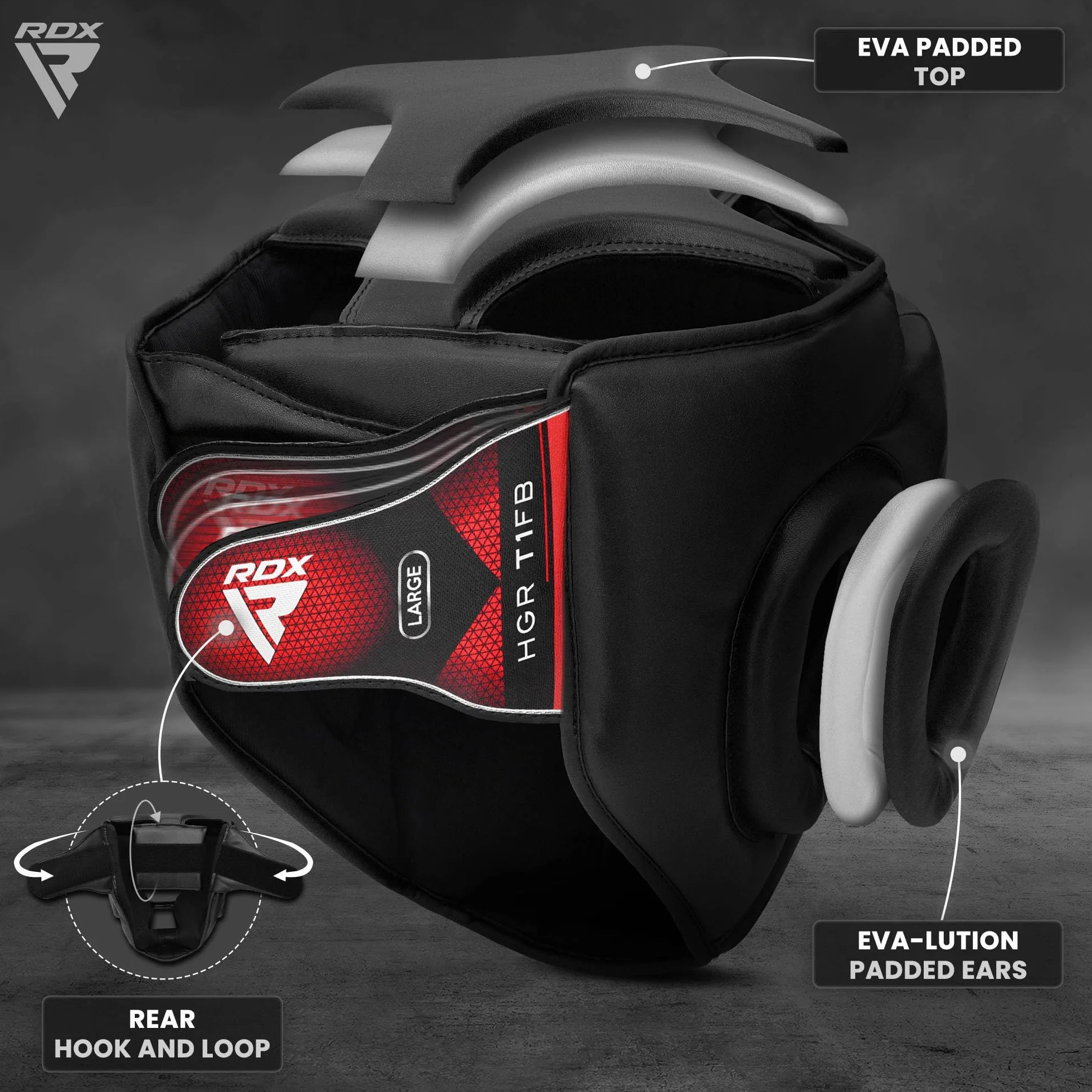 RDX Casque de Boxe MMA Entraînement Maya Hide Cuir Head Guard Grille Amovible Muay Thai