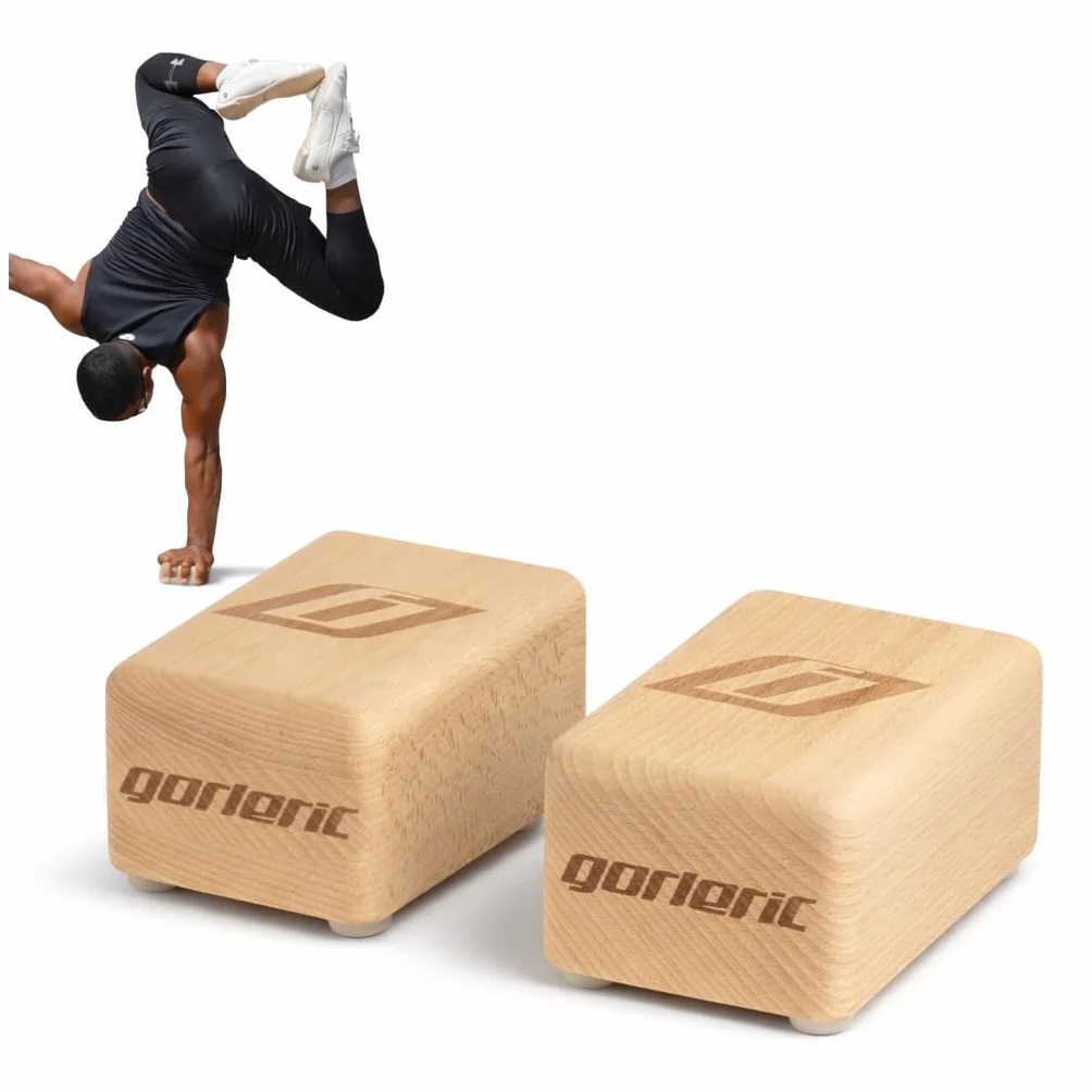 Blocs de handbalance en bois de hêtre massif – Chevilles antidérapantes pour pin et pin avancé – Handstand Blocks pour gymnastique et gymnastique – Fabriqué en Espagne