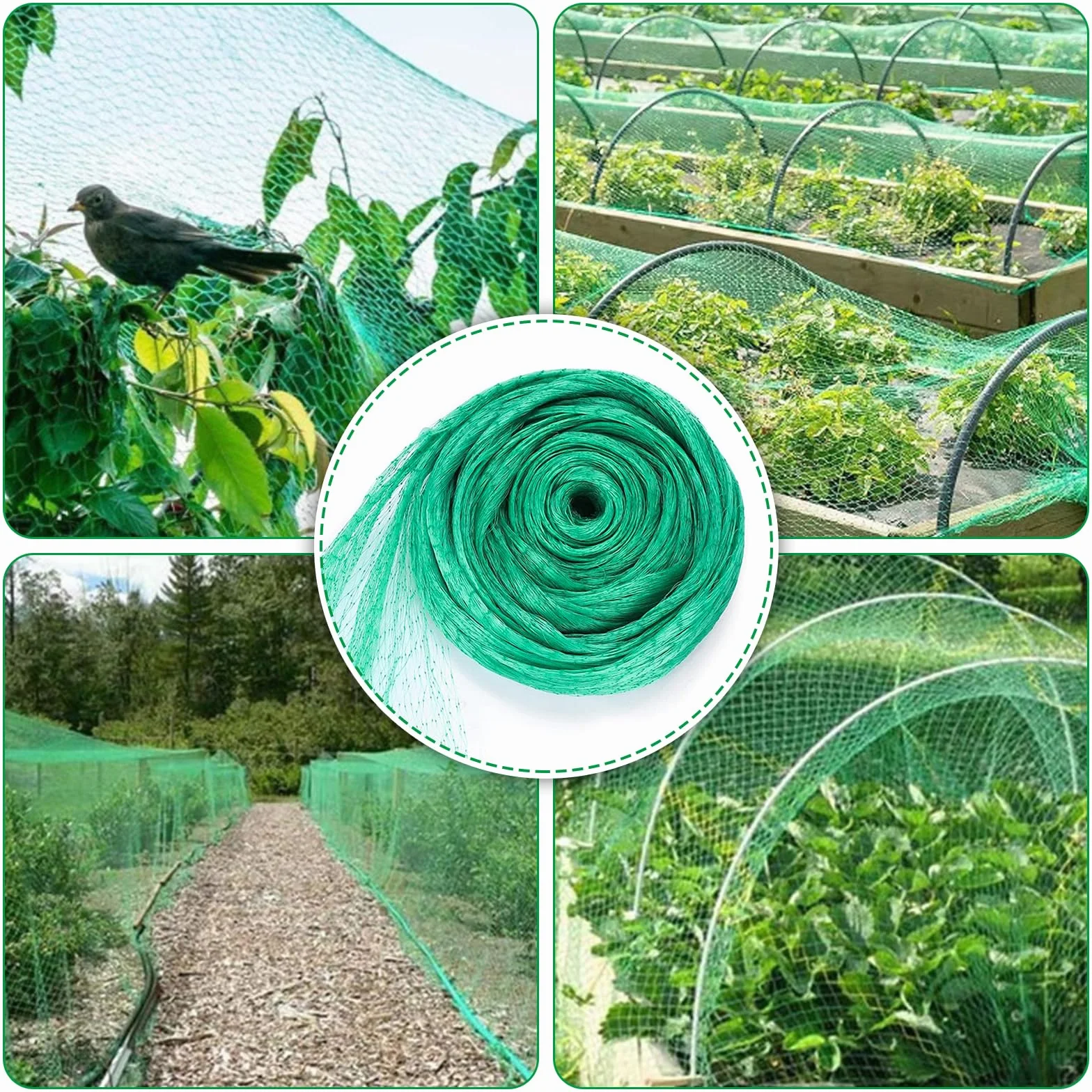 Filet Anti Oiseaux 4x20M Protection Potager Arbres Fruitiers