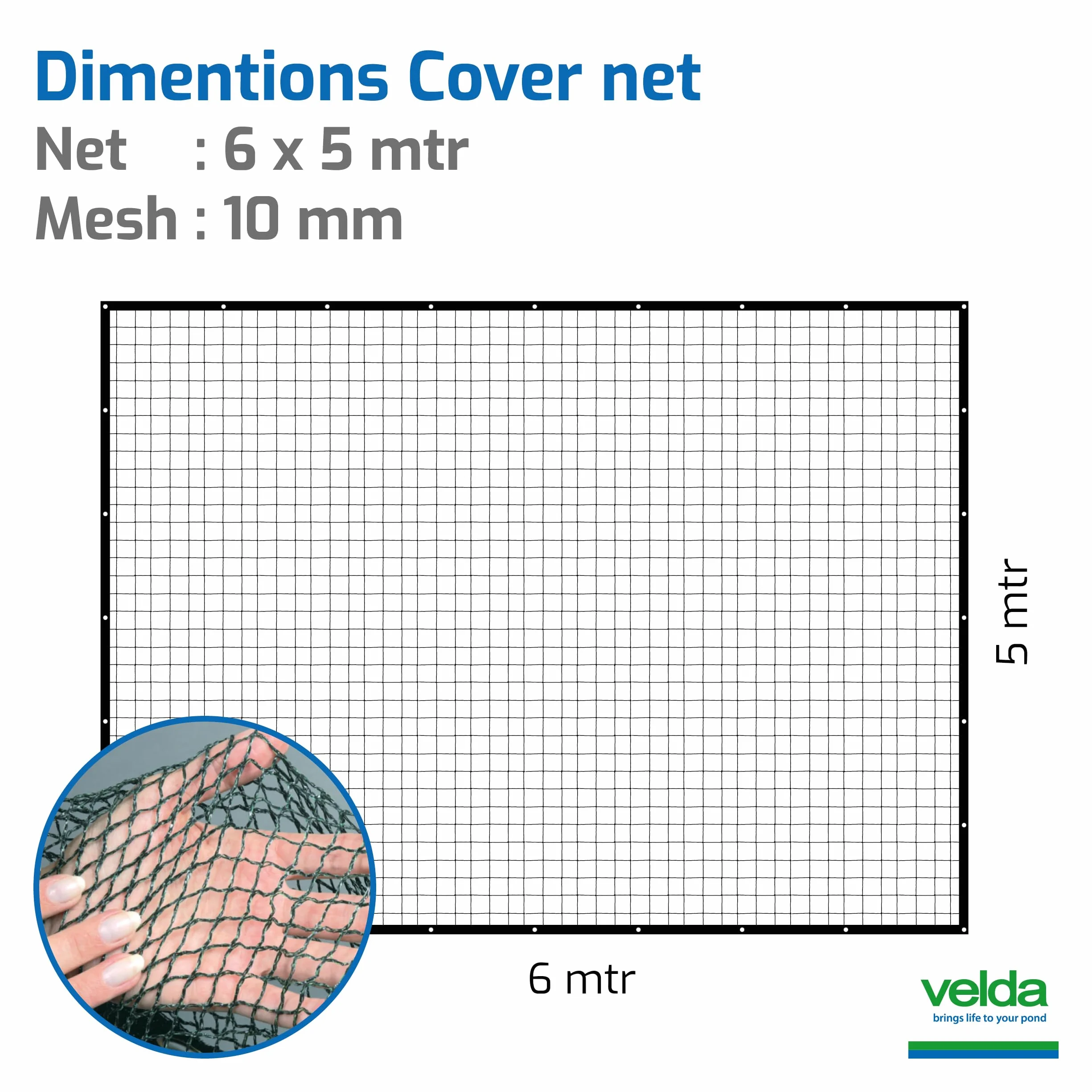 Velda Filet de Protection pour Bassin 6 x 5 m – Protection Contre Feuilles, Hérons et Autres Prédateurs