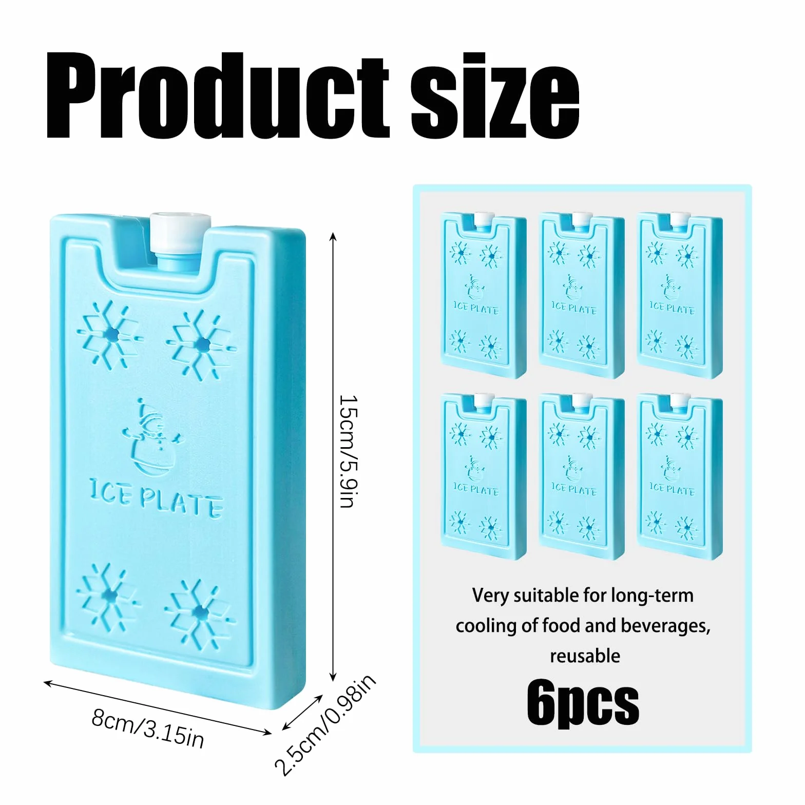 Bloc Glace Reutilisable 260ml 6 Pieces Glaciere Sac Isotherme Refrigere Voyage Camping