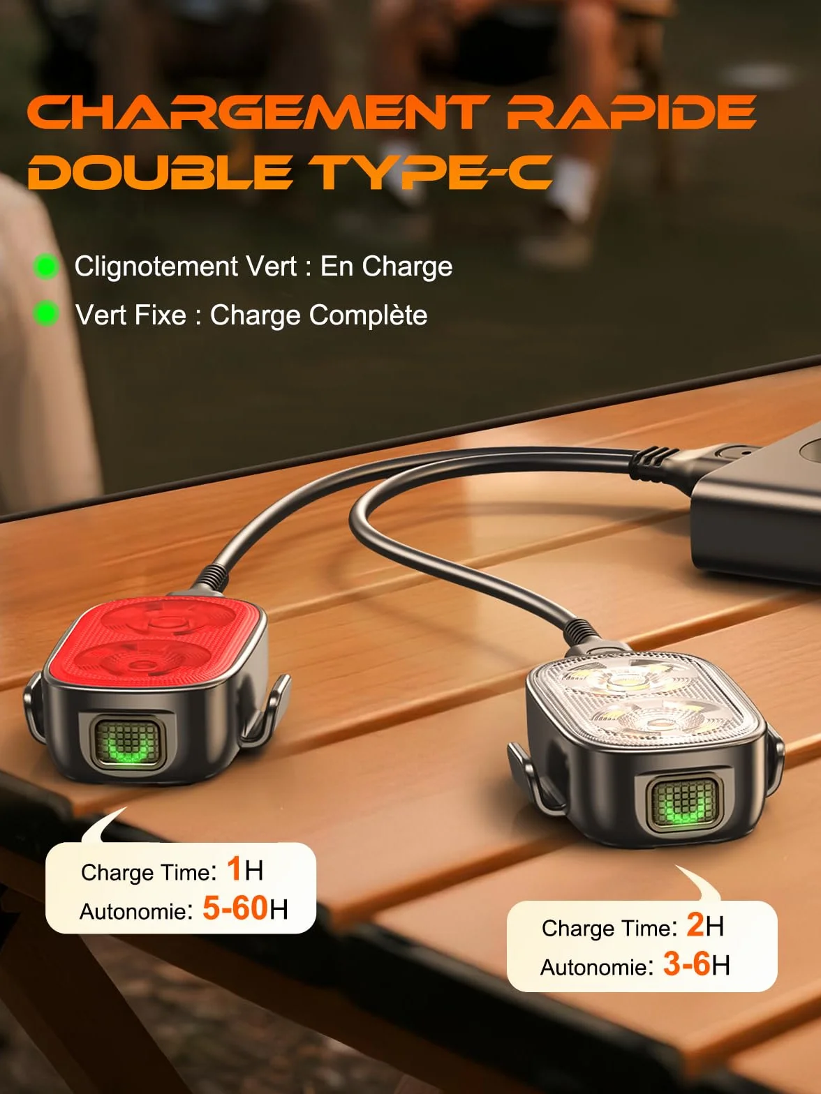 ISEYOU Lumiere Velo Avant et Arriere, Ultra Slim Eclairage Velo Rechargeables USB-C, 5+6 Modes Lampe Velo LED Puissantes, Étanche IP65 Phare Velo Catadioptres pour Nocturne Cyclysme VTT, VTC