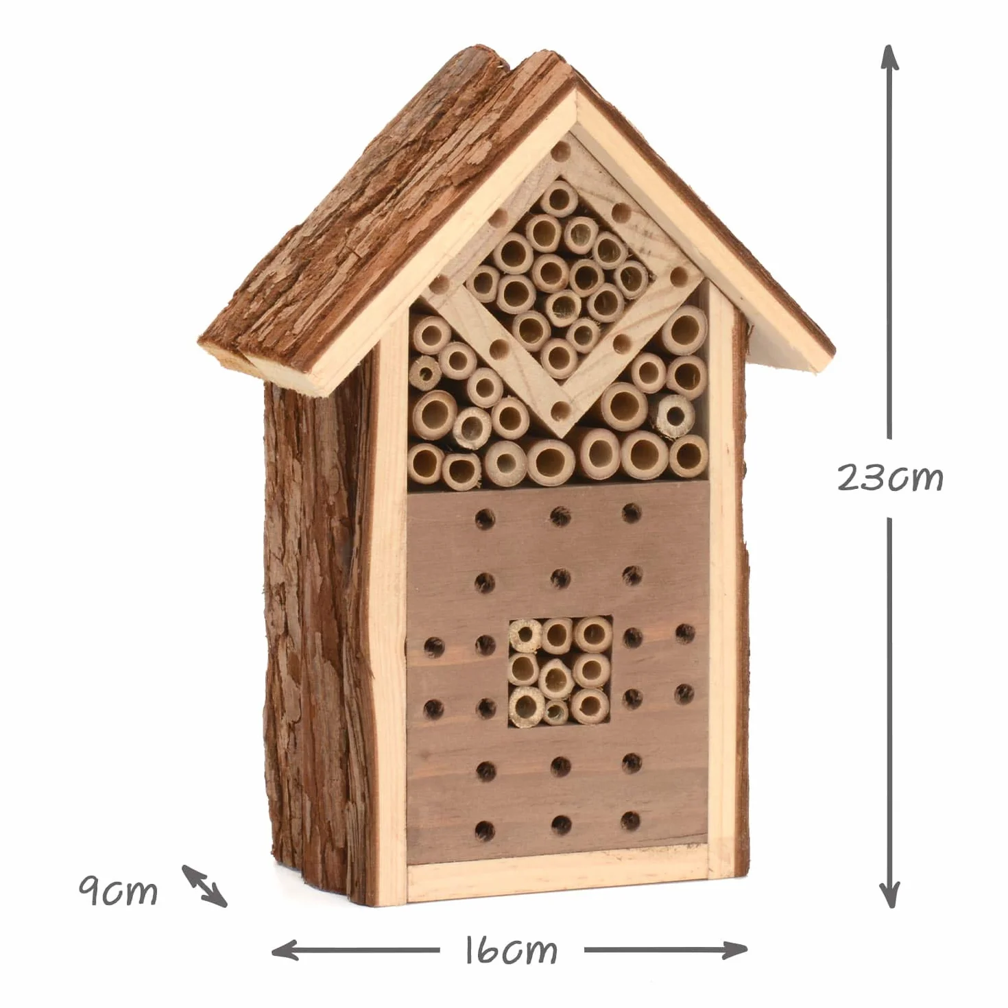 CKB LTD Hôtel Insecte en Bois Naturel 16x9x23cm pour Abeilles Coccinelle Papillon