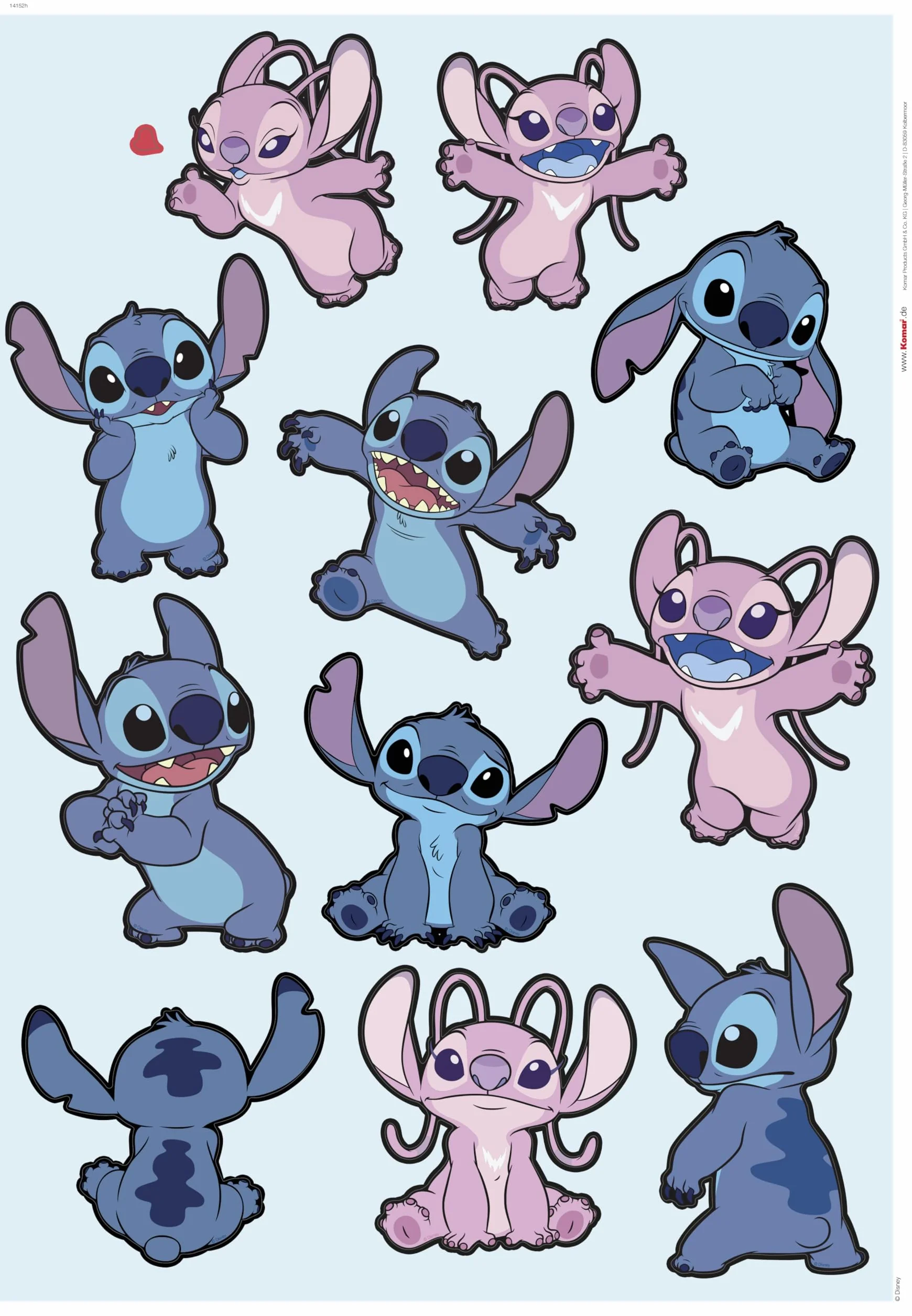 Disney Stickers Muraux 50x70 cm Bleu Violet Decoration Murale Chambre Enfant