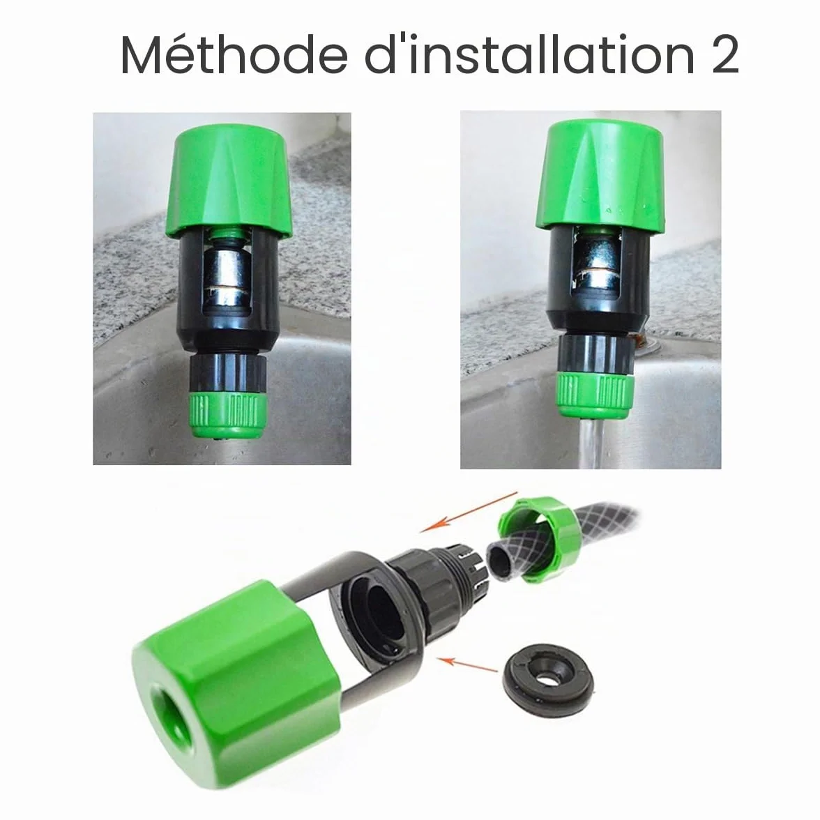 ECYC Adaptateur Connecteur Tuyau Arrosage Jardin Plastique ABS Vert
