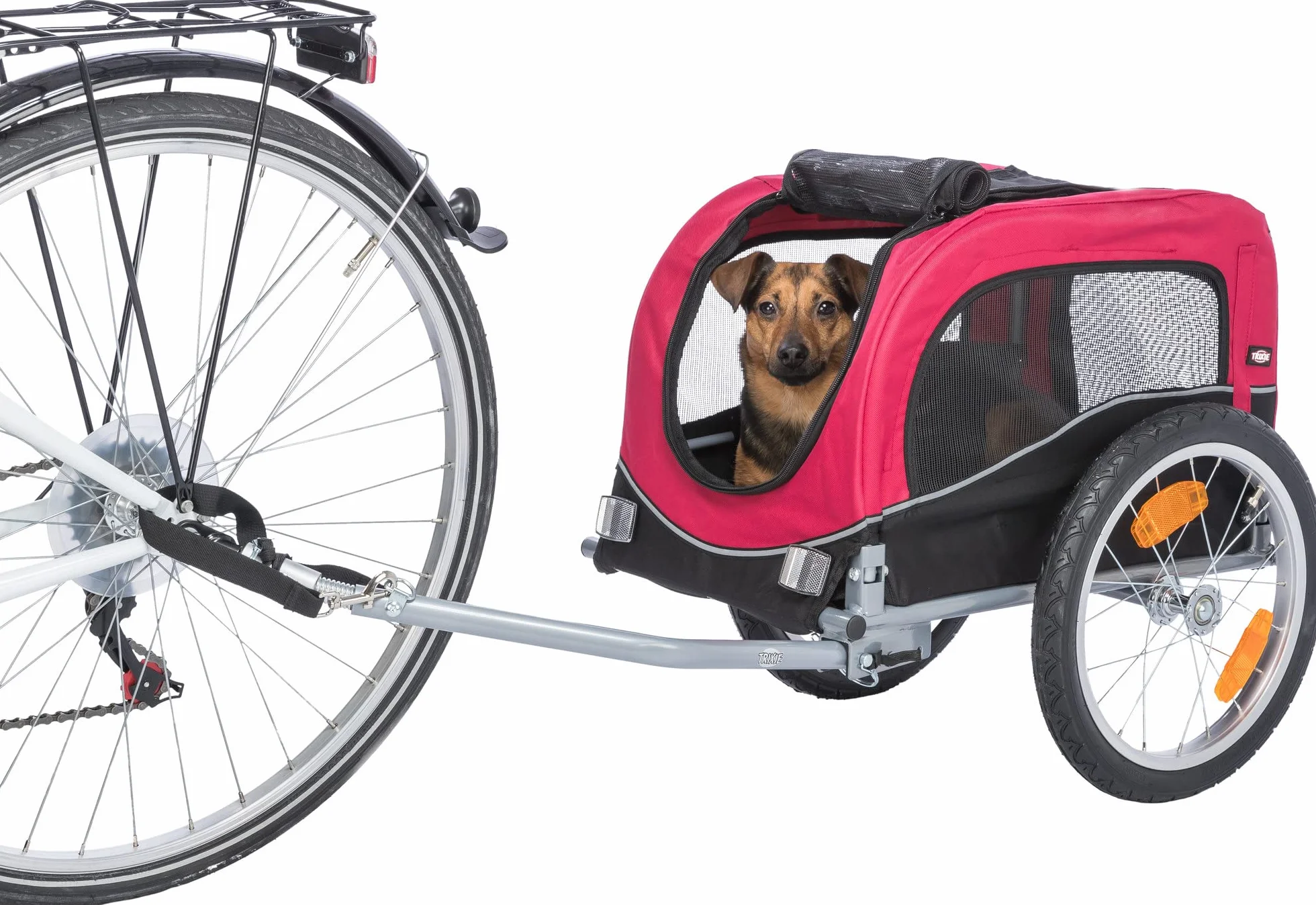 TRIXIE Pet Bike Trailer, Dog Bicycle Trailer, Foldable, Easy to Assemble