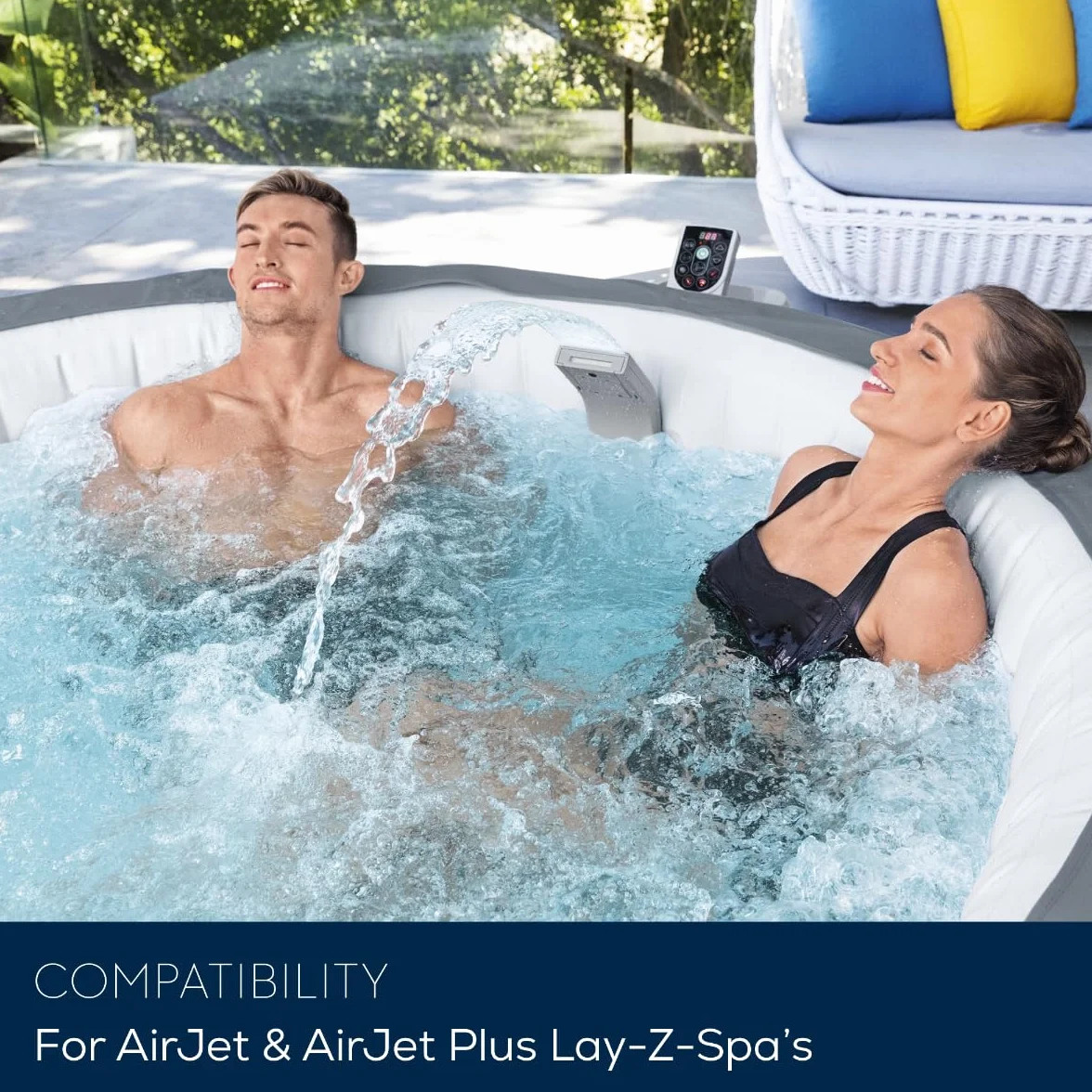 Bestway Accessoire pour Spa Cascade d’Eau apaisante à LED 46 cm x 17 cm x 10,4 cm Gris Clair