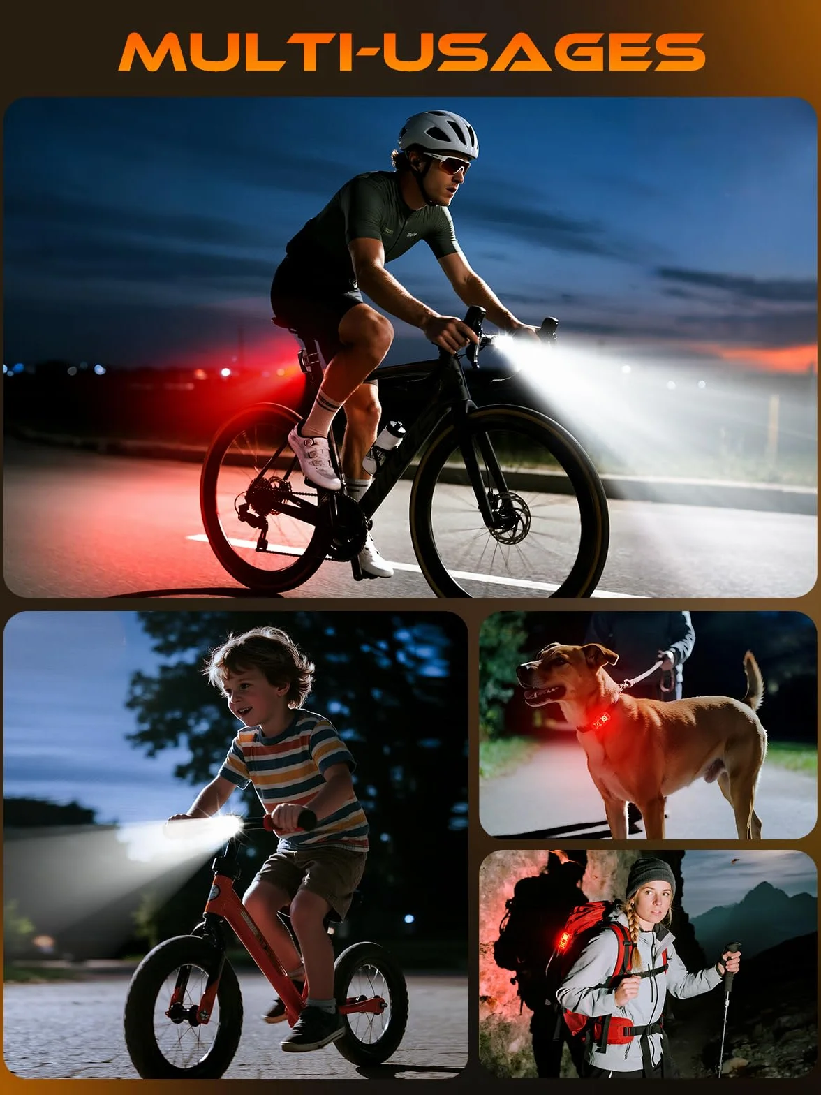 ISEYOU Lumiere Velo Avant et Arriere, Ultra Slim Eclairage Velo Rechargeables USB-C, 5+6 Modes Lampe Velo LED Puissantes, Étanche IP65 Phare Velo Catadioptres pour Nocturne Cyclysme VTT, VTC