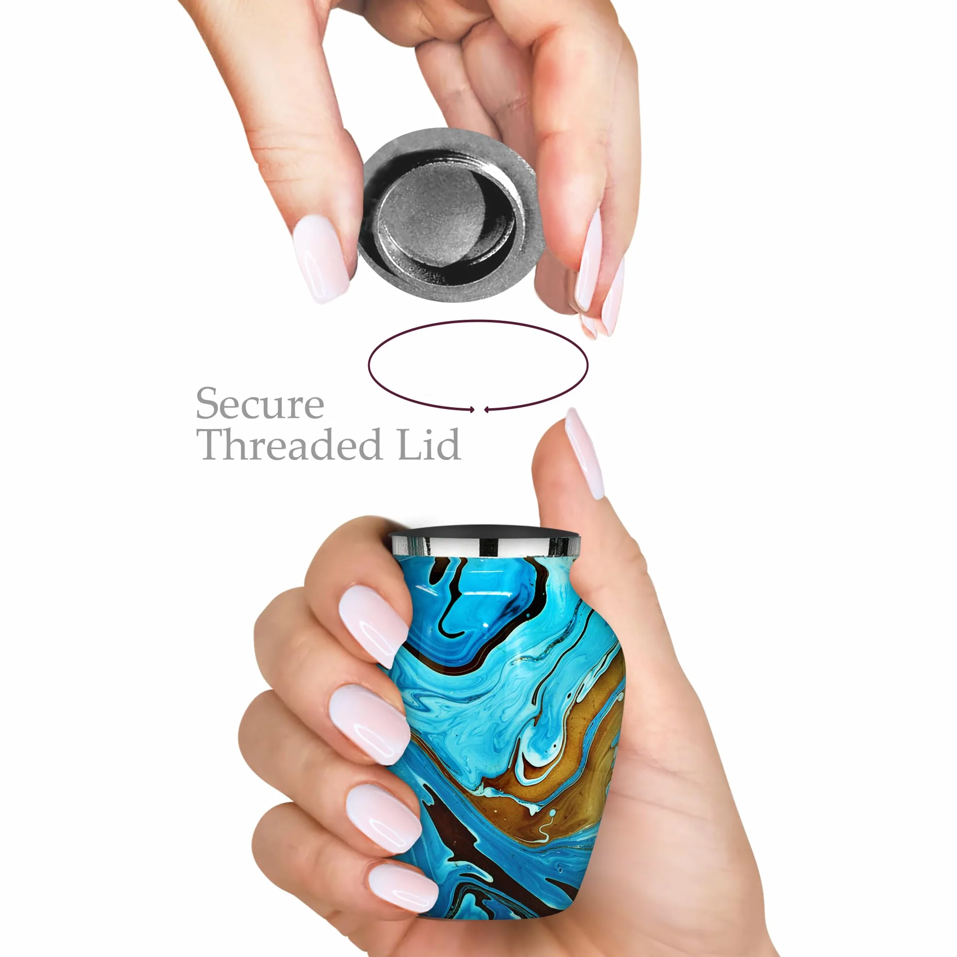 Trupoint Memorials Small Urns for Human Ashes Keepsake, Camouflage Hunters Decorative Mini Cremation Urn, Blue