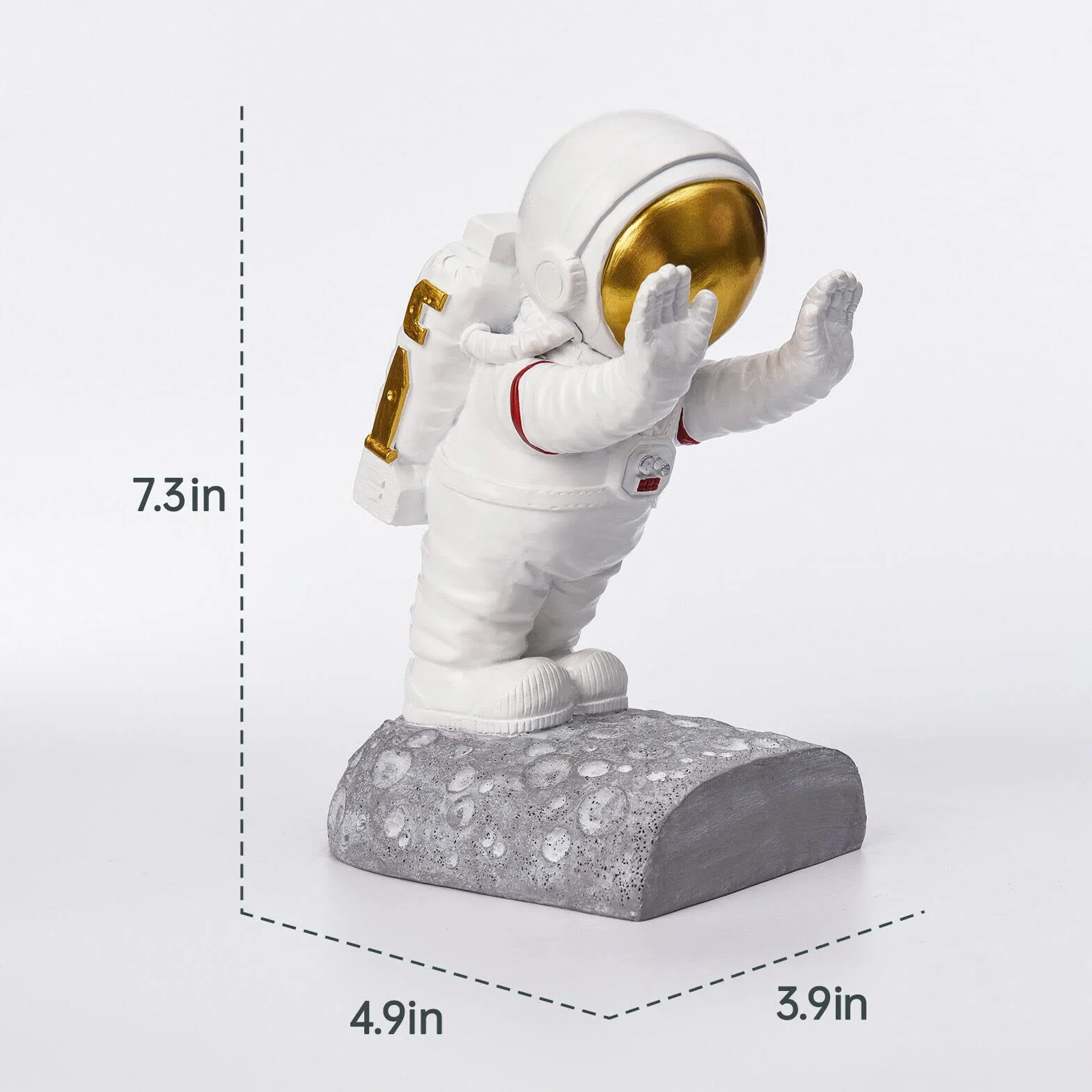Ensemble de serre-livres décoratifs astronautes poussant Blanc ASTRO1