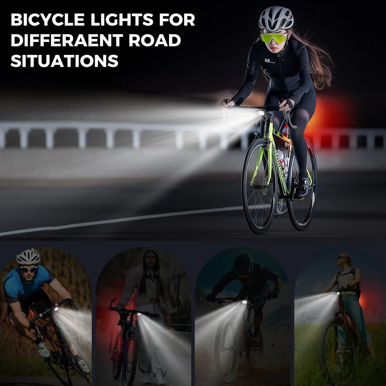 Blendura Lampe Velo LED Lumiere Velo Avant et Arriere Rechargeable par USB Éclairage Lampe Velo Étanche Lumière Vélo Convient à la Plupart des vélos