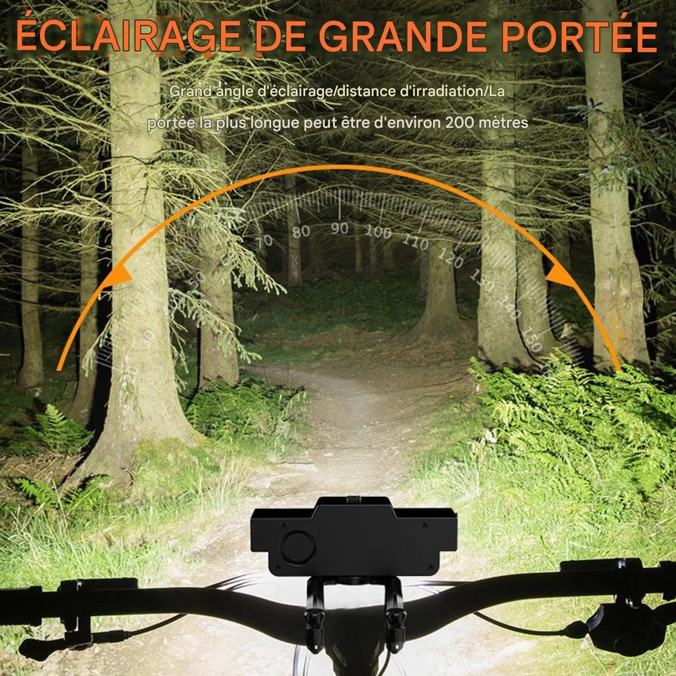 Phare pour Vélo - Klaxon 130 DB pour Cyclisme Lampe | Lampe Rechargeable USB Haute Luminosité pour Trajets Urbains et Aventure