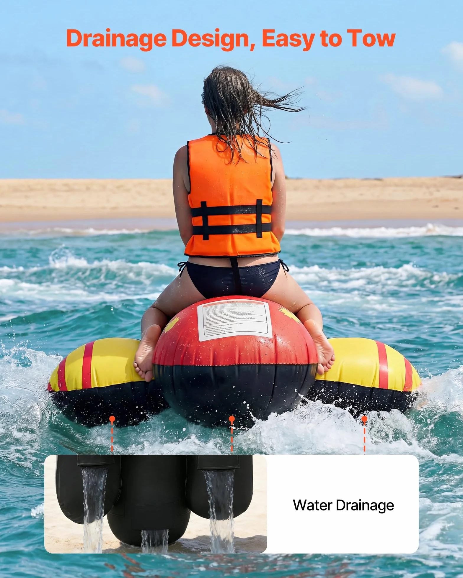 VEVOR Bouée Tractée Gonflable pour Bateau, Bouée Tractable