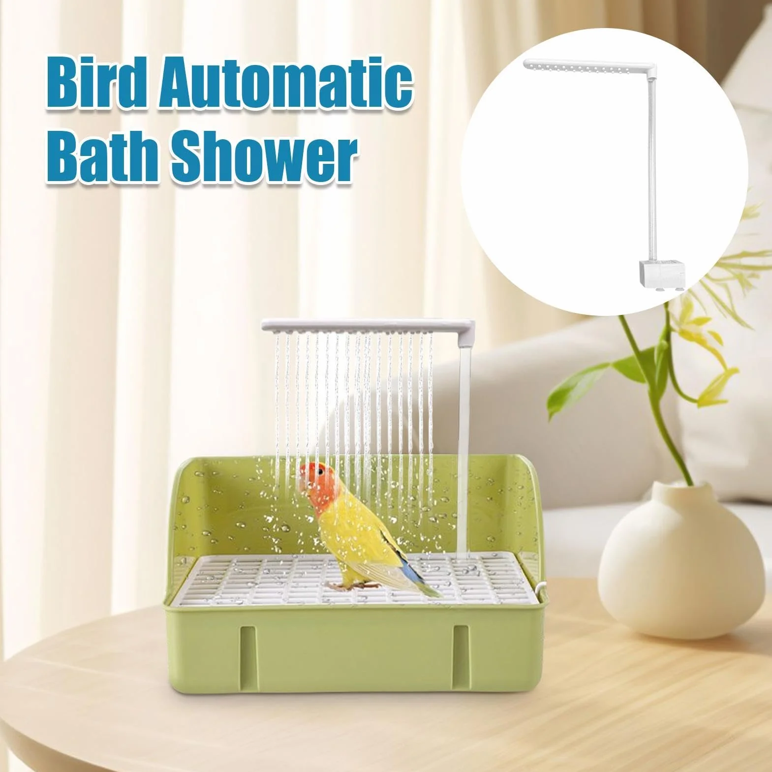 Fontaine à oiseaux automatique pour bain de perruches, calopsittes, inséparables