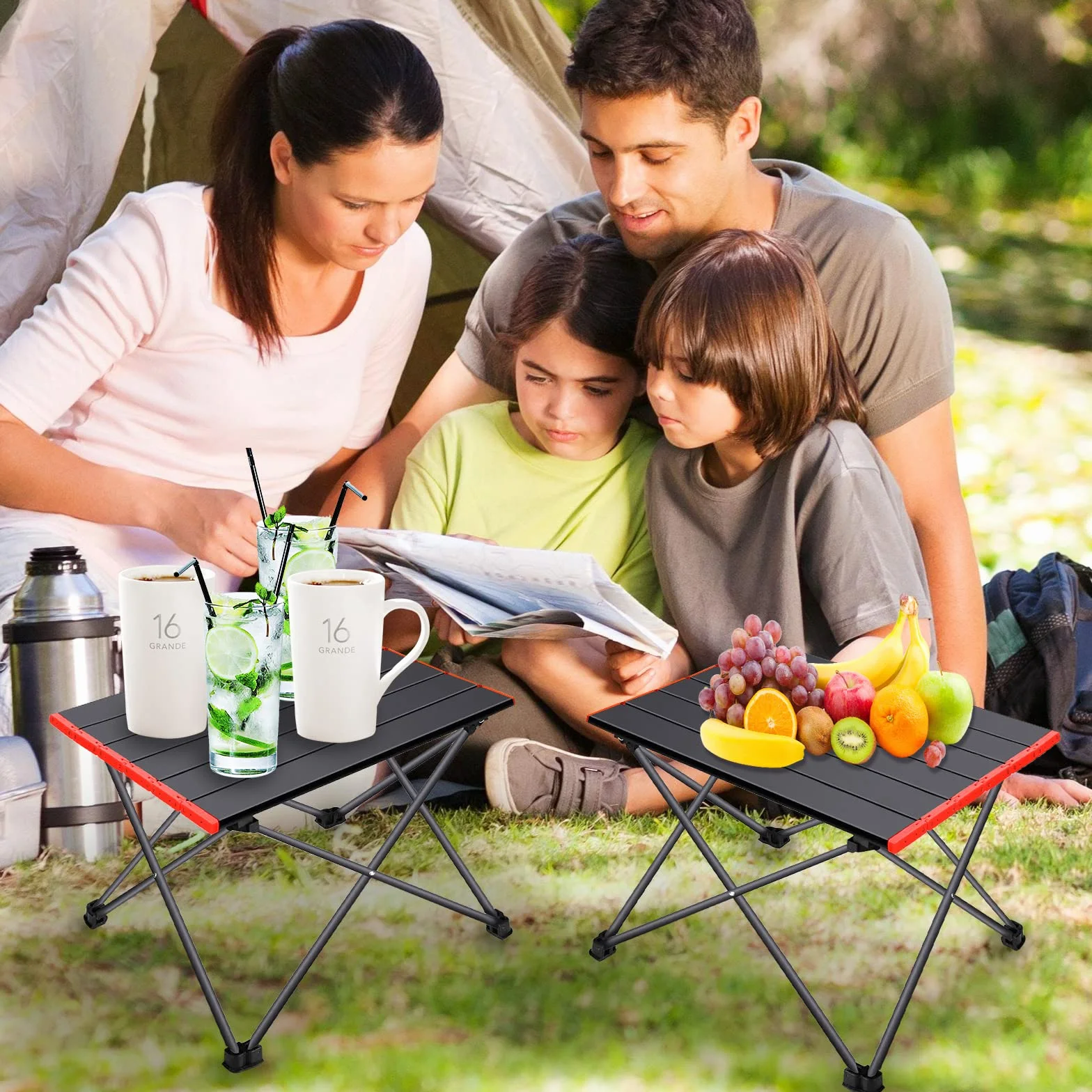 Table Pliante Camping Alliage d'Aluminium Ultra-légère Portable avec Sac de Transport