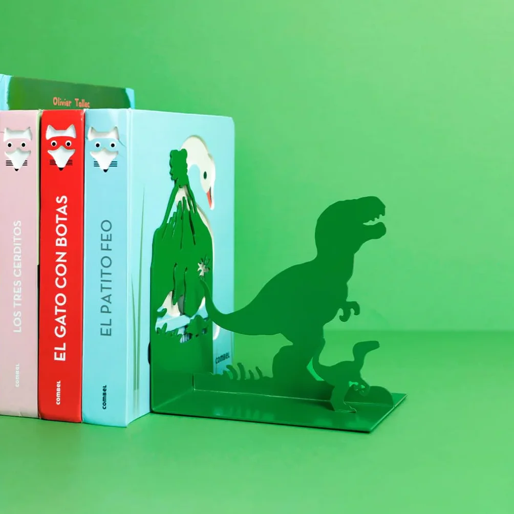 Balvi Serre-Livres Jurassic Vert Métal Inspiré Dinosaures
