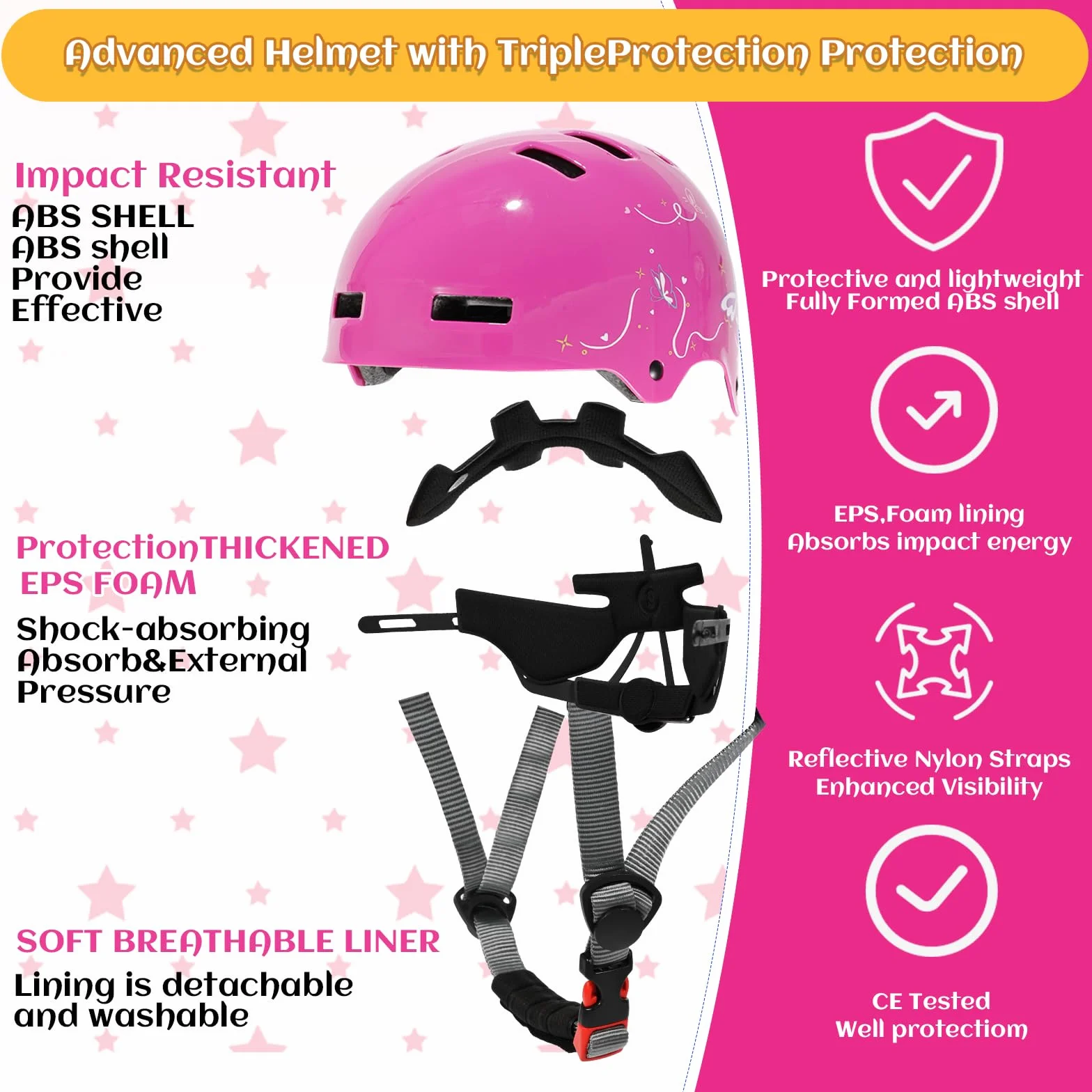 Casque de vélo Enfant réglable pour Filles Enfants Adolescents, Casque de Protection Velo Enfant pour Skateboard vélo Trottinette Rollers et Cyclisme