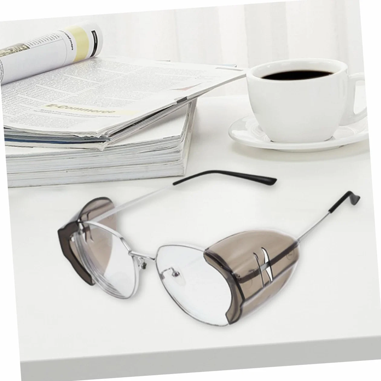 Vaguelly Lot de 4 Protections Latérales pour Lunettes, Inserts TPU Anti-Rayures