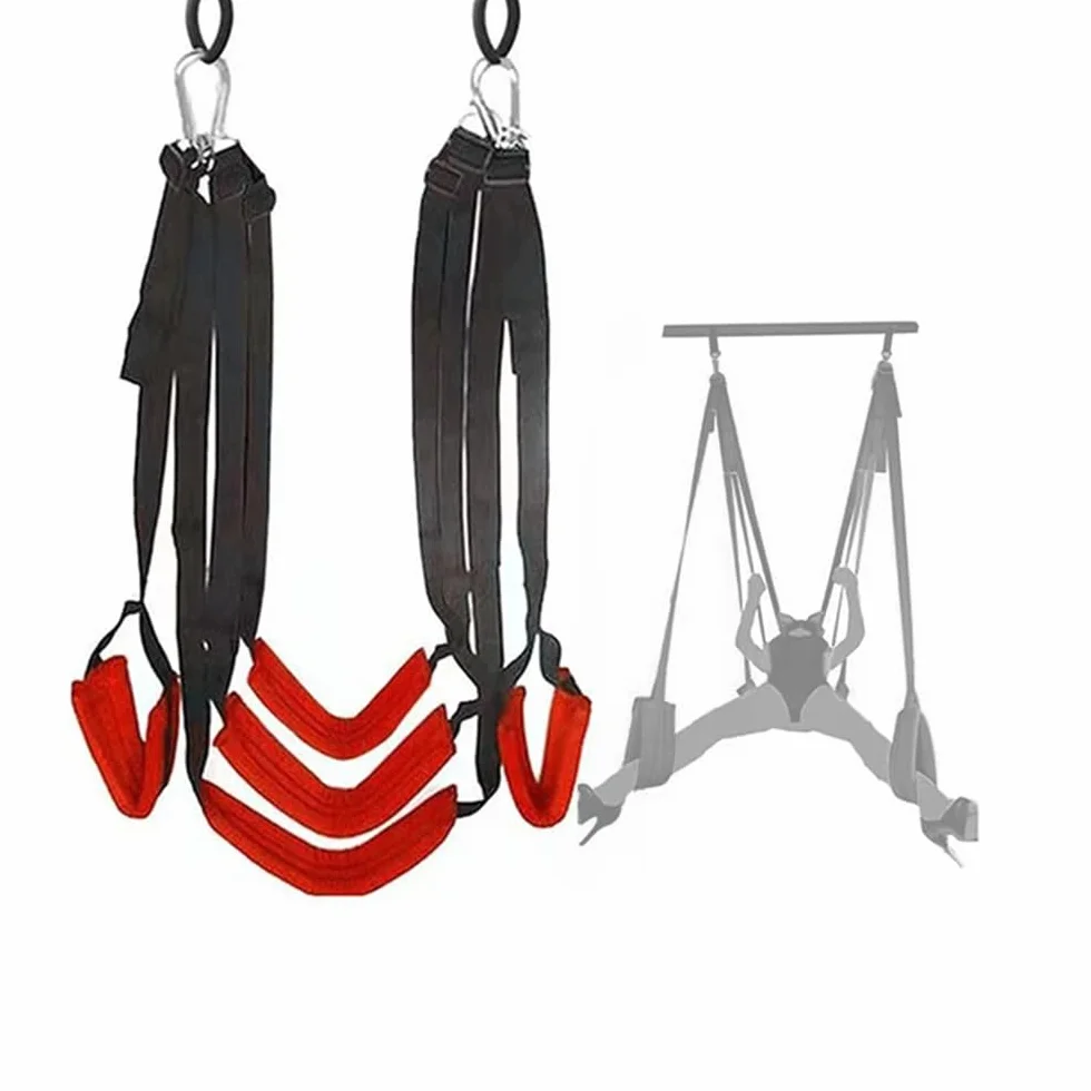 Yoga Sling Swing Set 𝖘𝖊𝖝 𝖇𝖔𝖓𝖉𝖆𝖌 𝖊, 360° Swivel Ṣéx Ṣwìng Yoga Exercise Lanyard with Holder