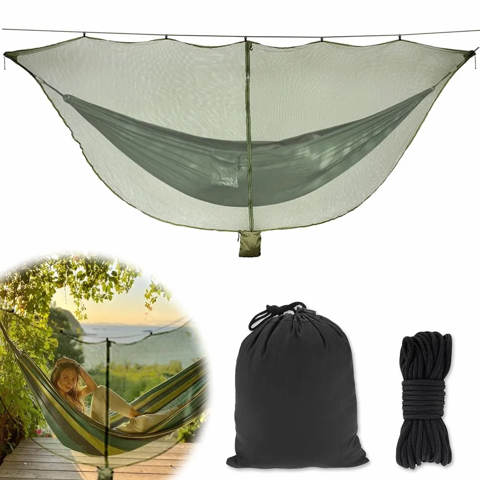 Moustiquaire de Camping pour Hamac, Moustiquaire Ultralight pour Hamac Portable Moustiquaire de Hamac Fermeture éclair Double Face Moustiquaires pour Jardin Camping Voyage Extérieur