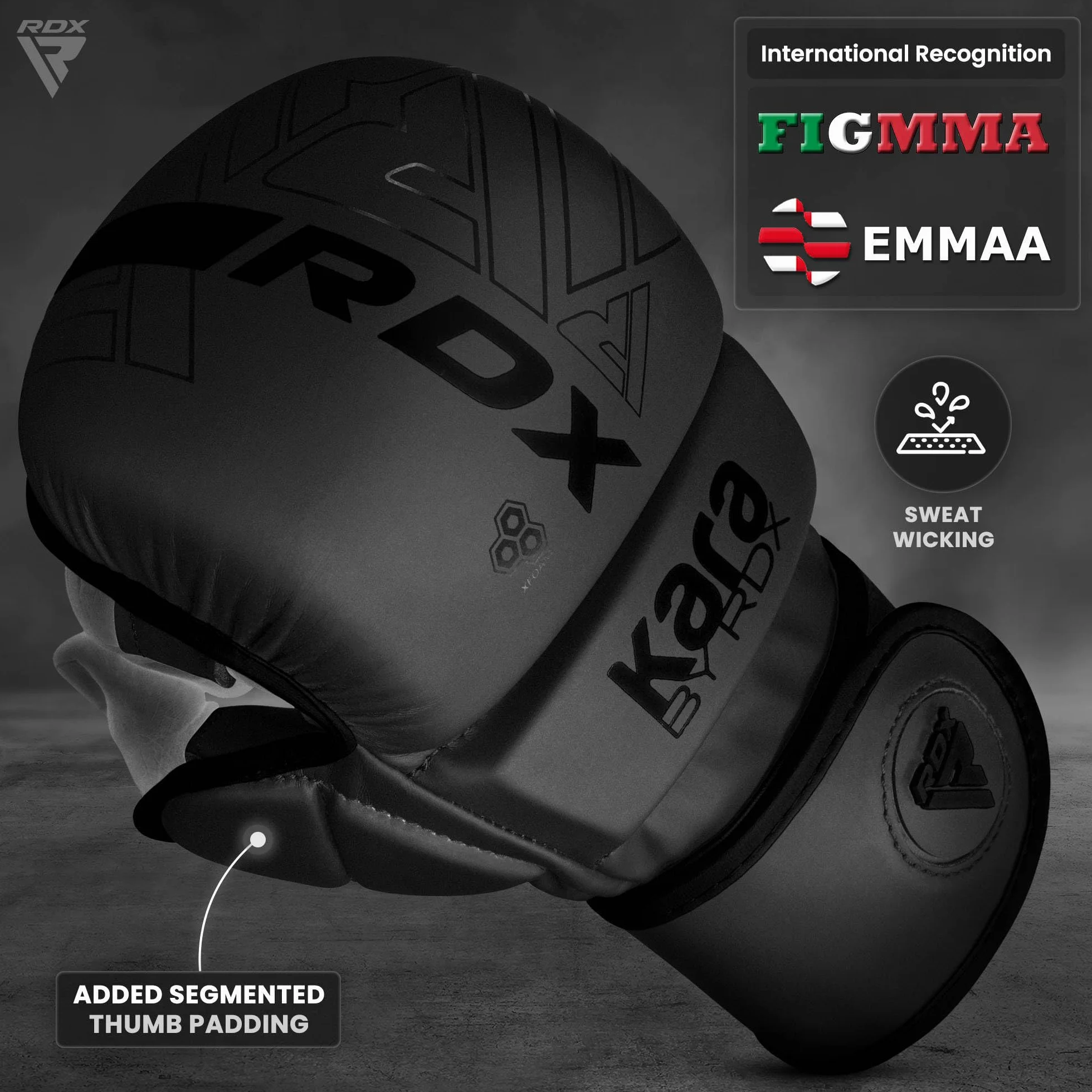 RDX MMA Gants d'entraînement, Maya Hide Cuir, Kara Mitaines Boxe Grappling Sparring, Protection Poignet Main, Arts Martiaux Kickboxing Muay Thaï Combat de Cage Gloves, Hommes Femmes
