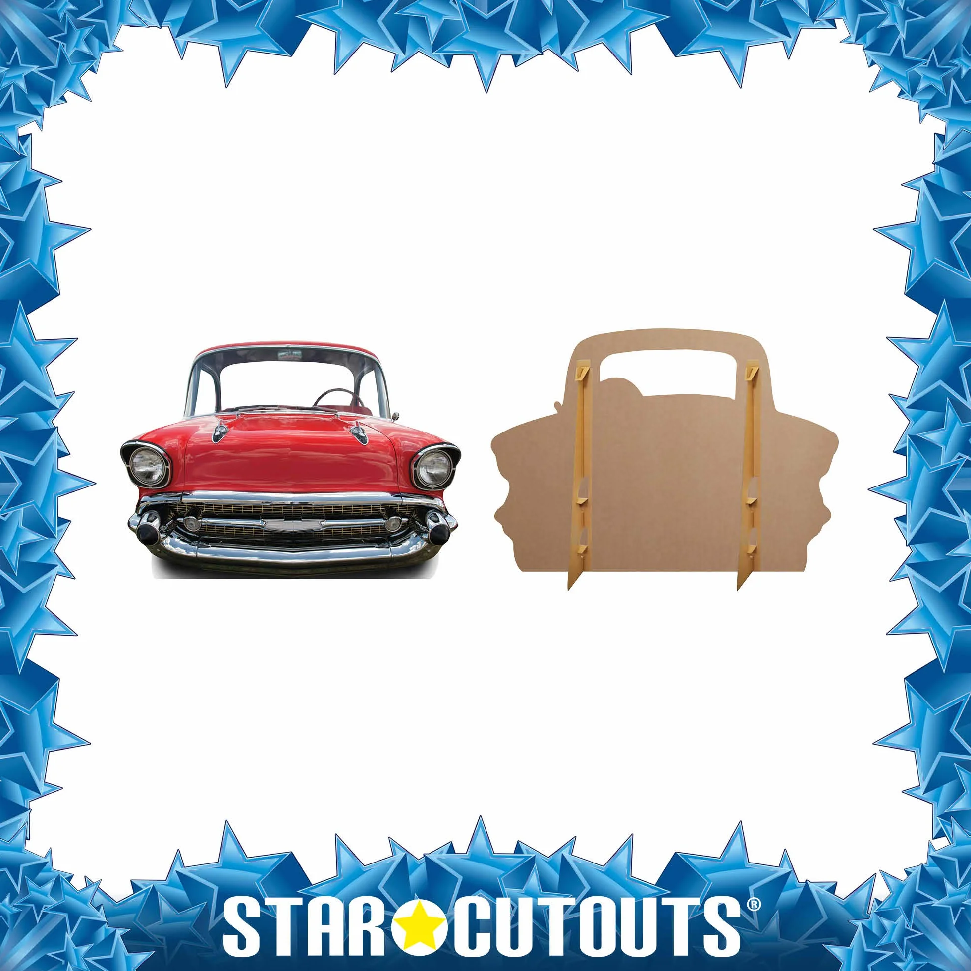 Figurine Géante Passe-Tête Voiture Rouge Petit 151 Cm