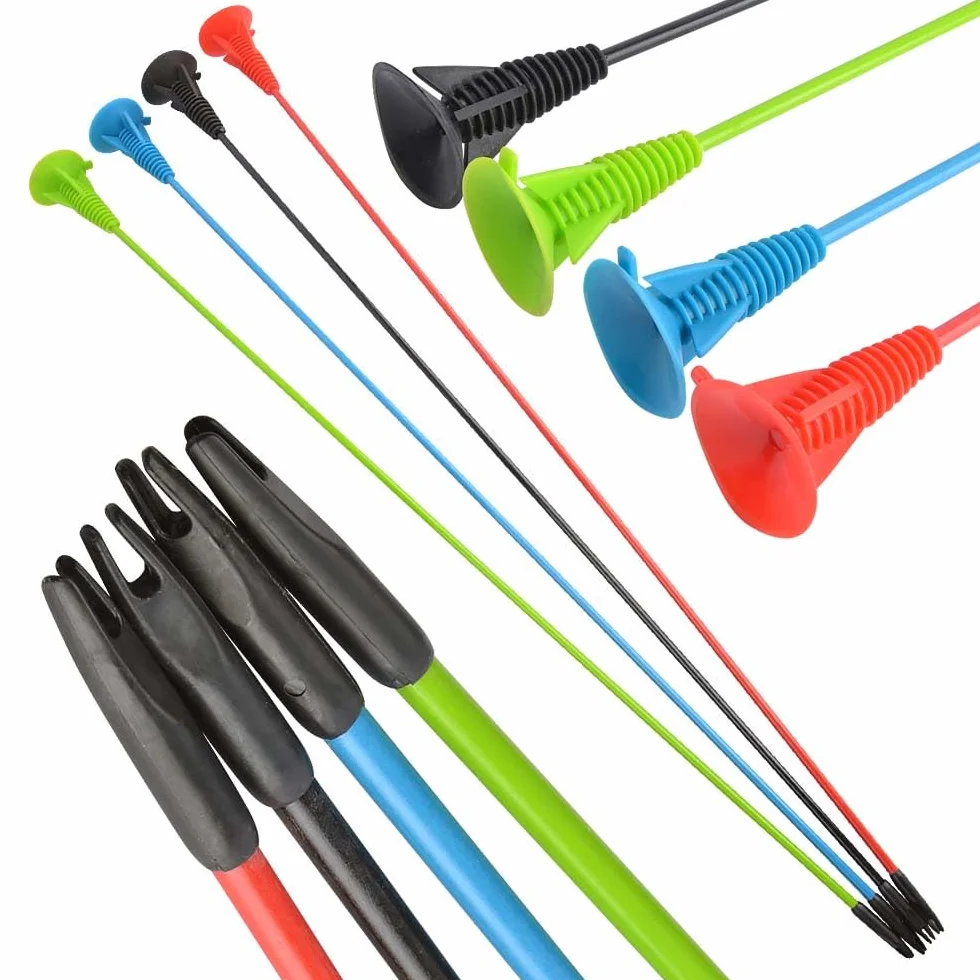 Flèche à Ventouse 25 Pouces Fibre de Verre pour Tir à l'Arc Entraînement Sécurité Débutants 6/12 pièces