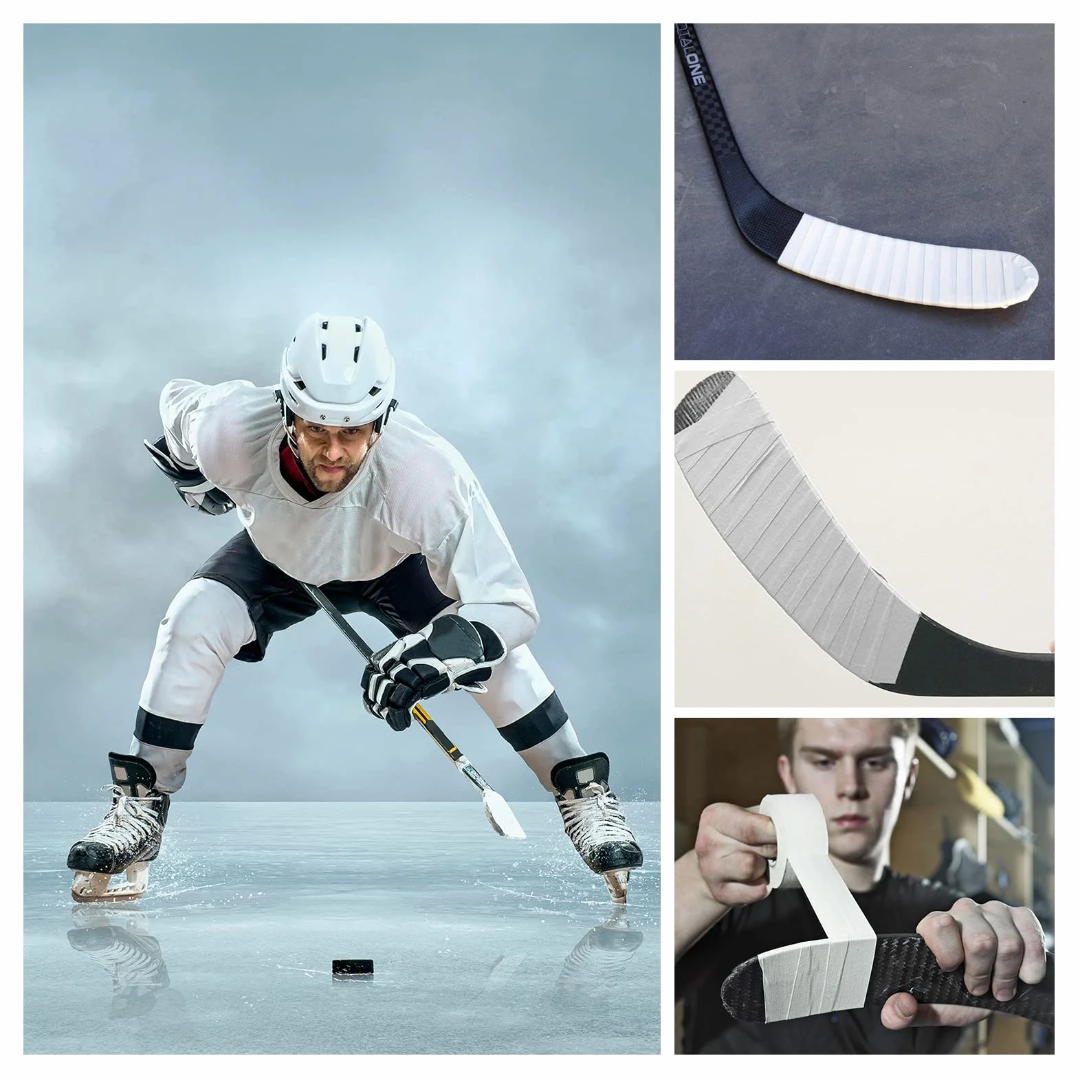 Ruban pour Crosse de Hockey antidérapant, Tissu Anti-Glisse, 2,5 cm x 25 m