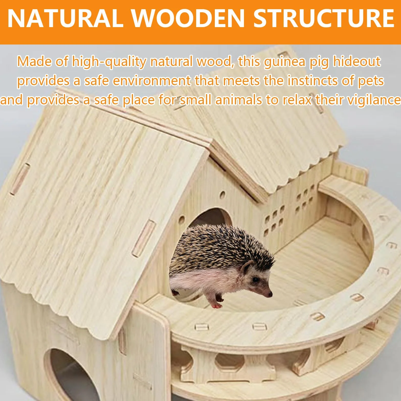 Maison pour Hérisson en Bois 35 x 27 x 27 cm avec Terrasse