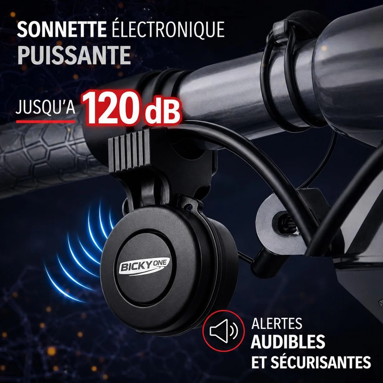 Kit Éclairage Vélo 4 en 1 Lumiere Velo Avant LED 400 Lumens Rechargeable Lampe Velo Arriere Sonnette Velo Electronique 120 DB Bandeau Reflechissant – Etanche IP66