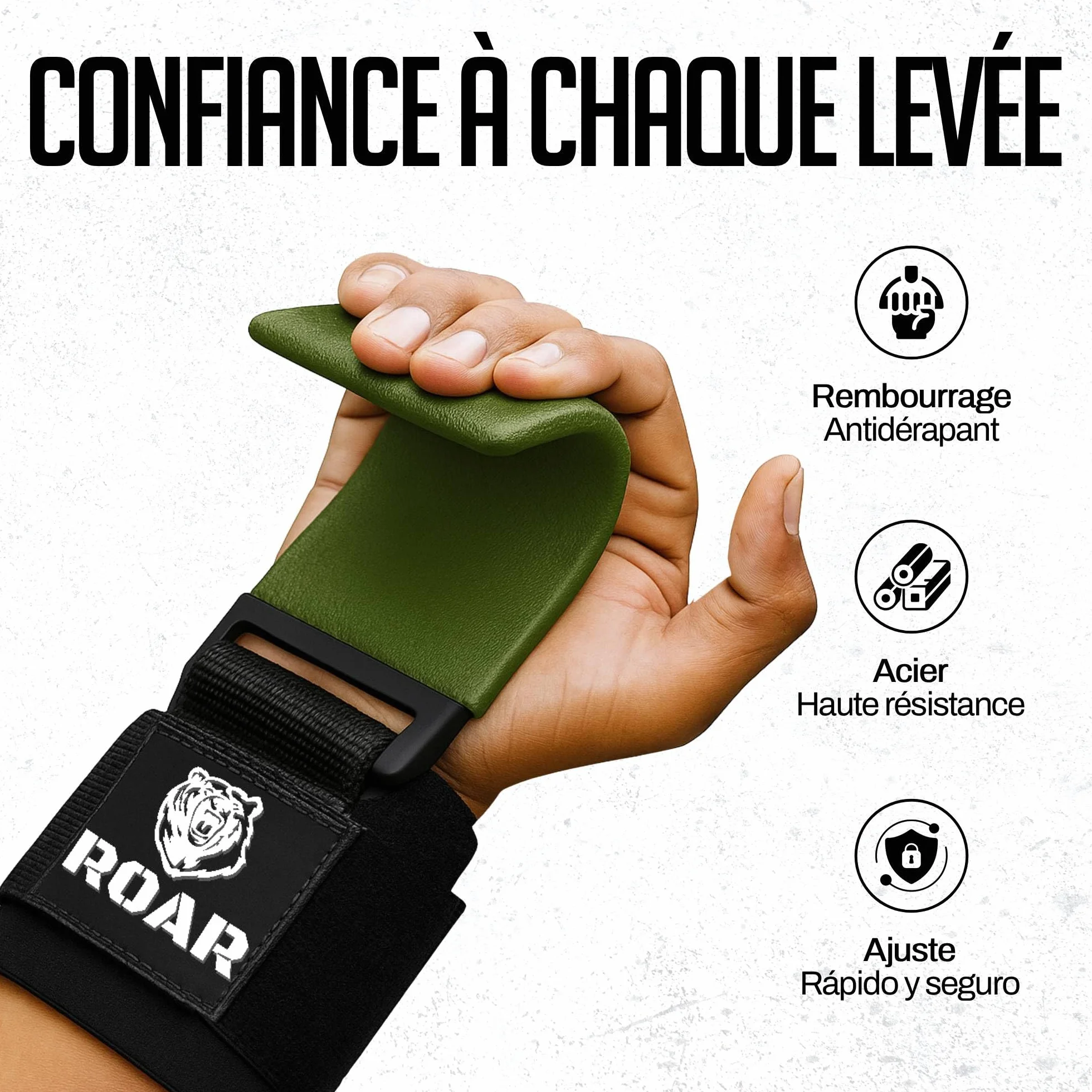 Roar® Crochet Musculation, Pull Up Mate, Crochet Sangle, Sangle Halterophilie, Crochet Musculation Poignet, Strap Crossfit, Crochet De Levage Musculation, Crochet De Musculation