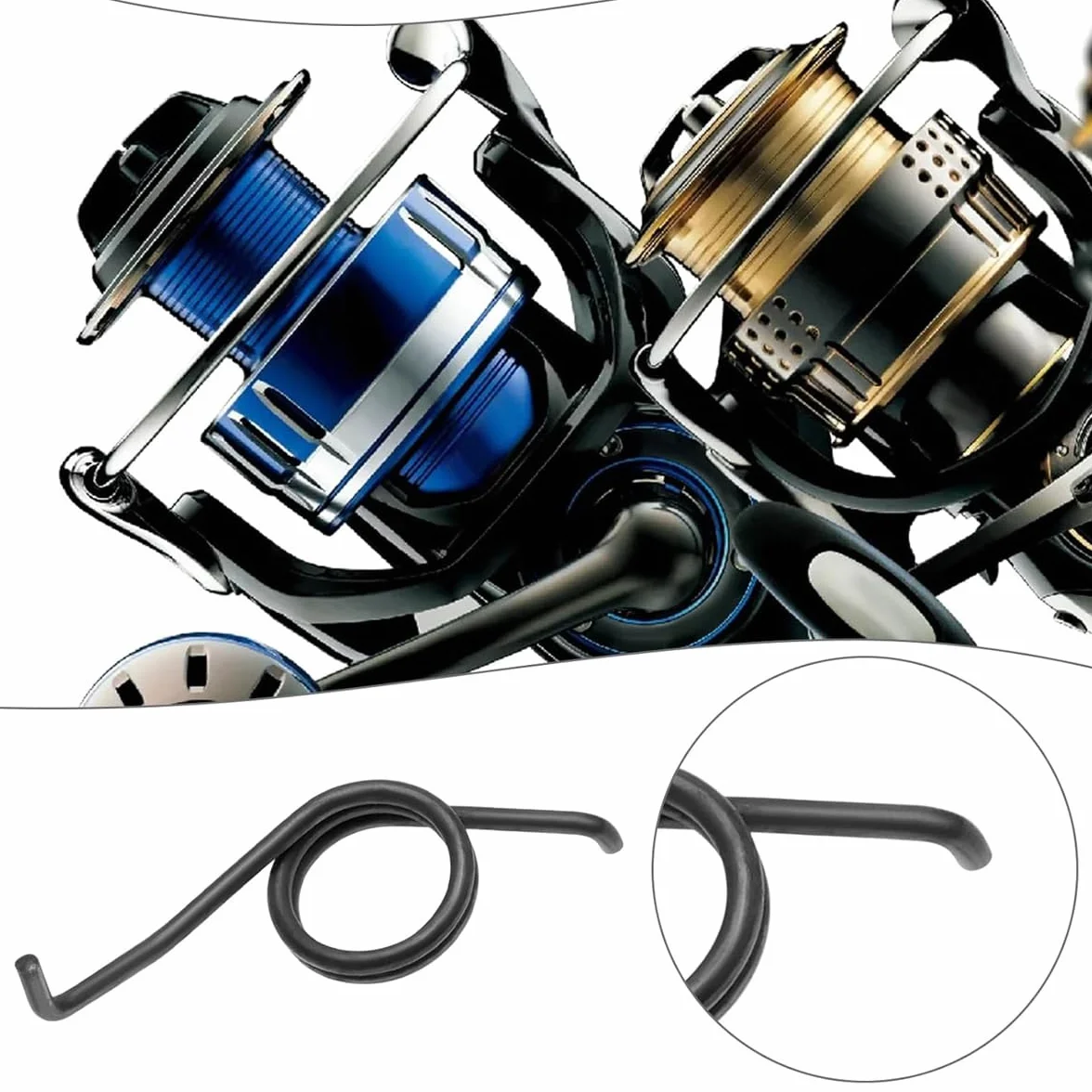 Moulinets De Pêche À Tambour Fixe Lot De 10, Pièces De Rechange Durables, Noir