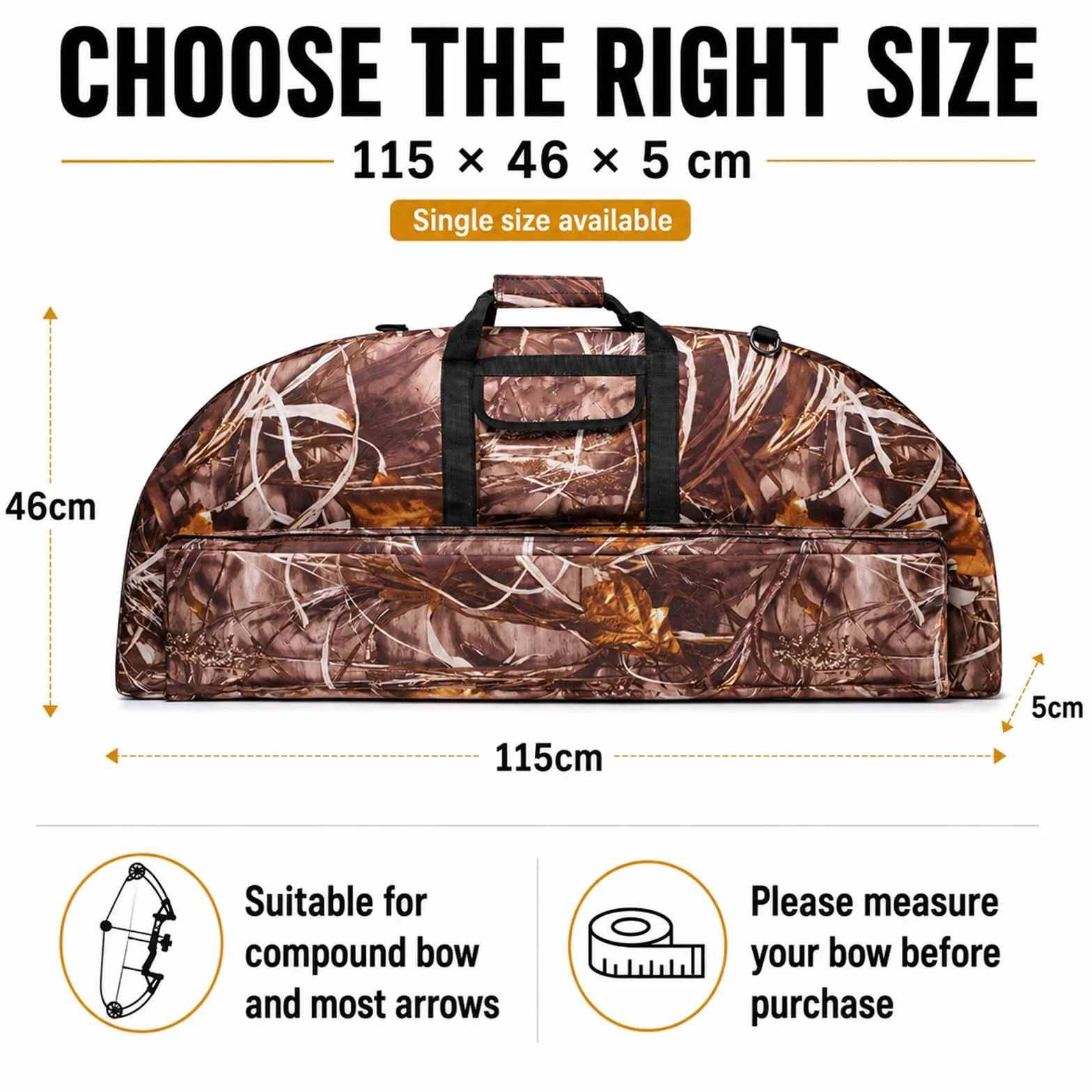 Sac d'arc à l'arc à plusieurs poches avec sangles Sac de transport pour arc avec poche flèche pour la chasse