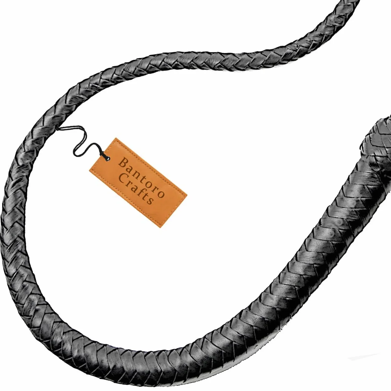 Fouet en cuir de vachette véritable de 0,90 m, 8 couches, fouet à queue unique avec pagaie sur le dessus tressé