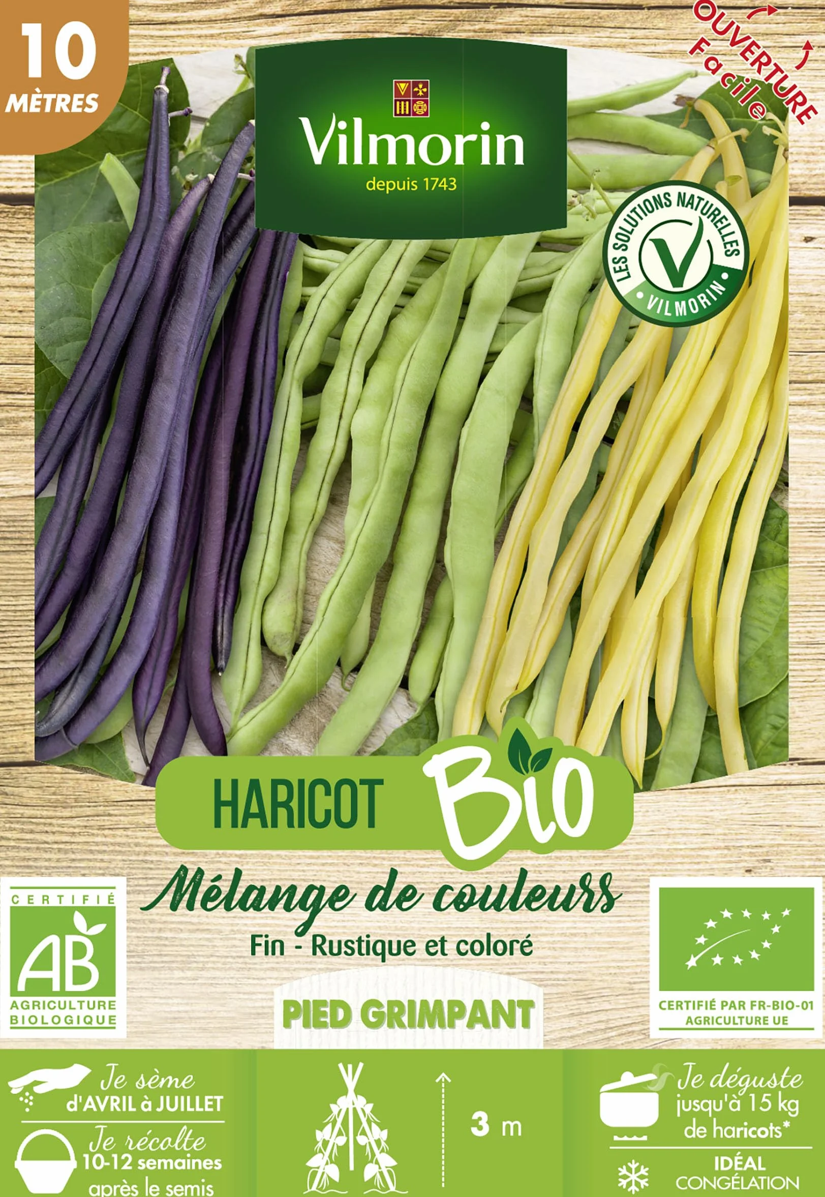 Vilmorin Haricot rame mix bio 10m
