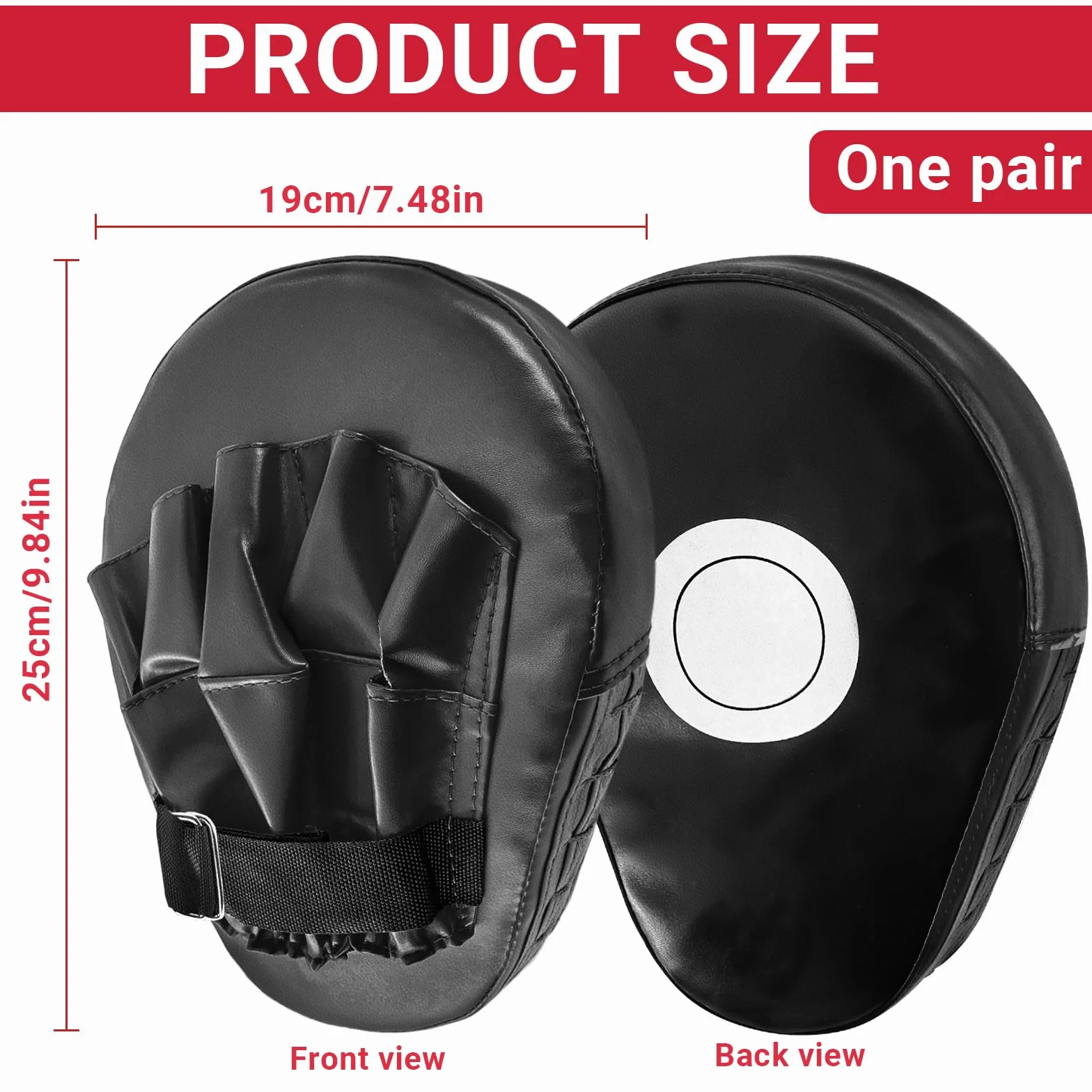 Mitaines de Boxe en Cuir avec Crochet et jab pour Kickboxing Bras incurvé Bouclier de Frappe pour Arts Martiaux Muay Thai Entraînement