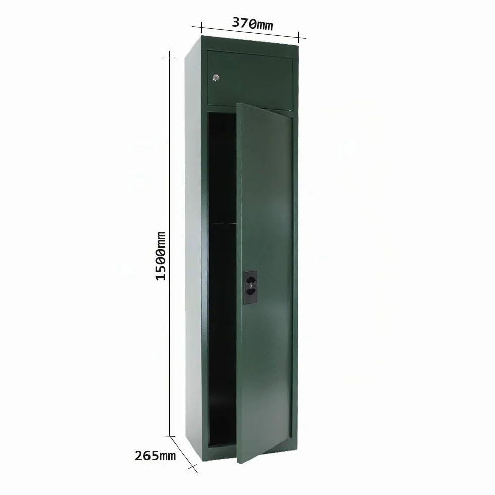 Profirst Hunter 5 Armoire à fusils Armoire à munitions Vert Serrure à cylindre lxh 37x150cm Compartiment intérieur Support pour bâton de nettoyage Support pour armes max. 5 armes longues