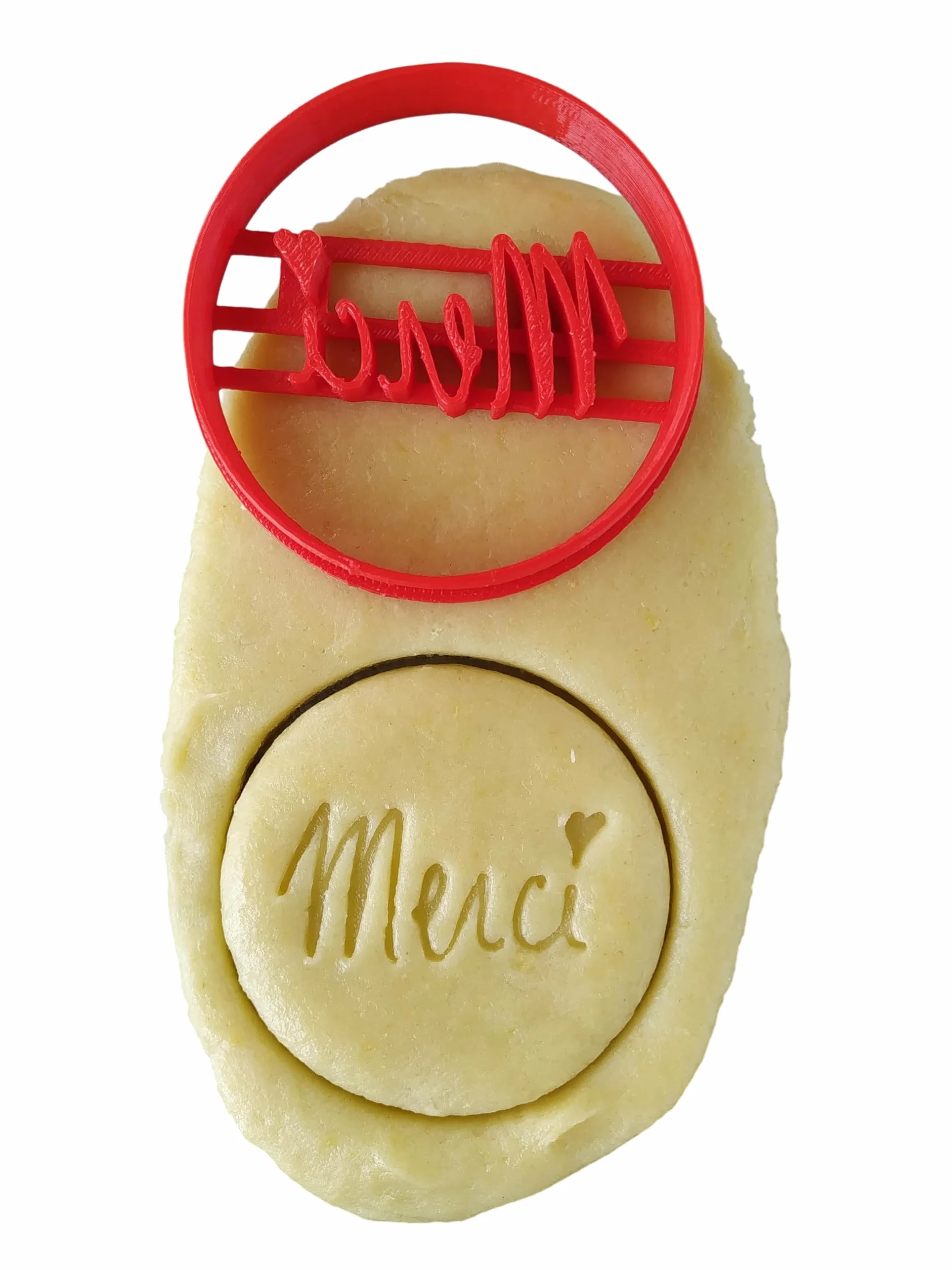 Emporte-pièce rond "Merci" Couleur au choix Fabriqué en France