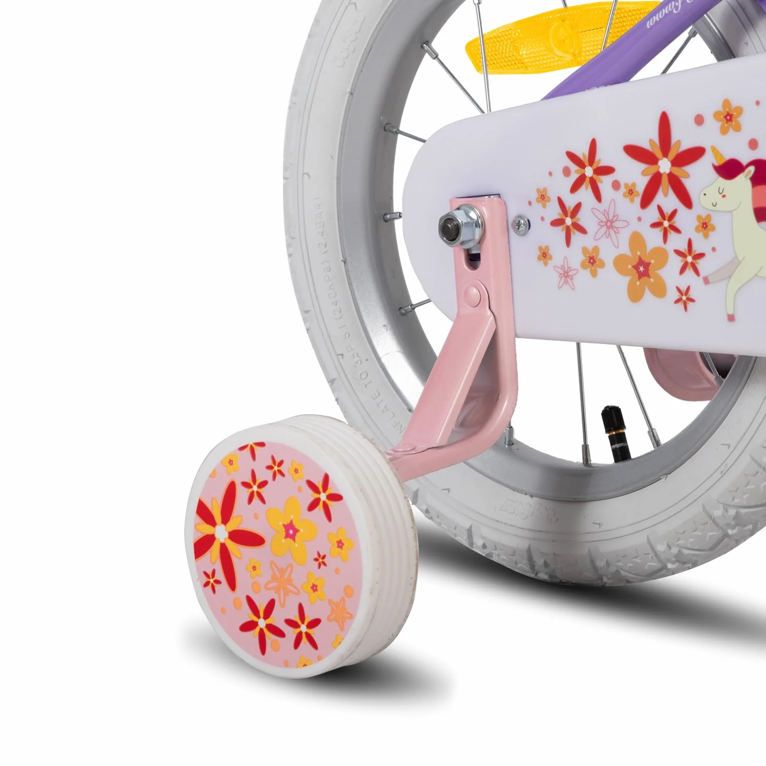 JOYSTAR Vélo Licorne 12/14/16/18 Pouces pour Filles 2-9 Ans, vélo Enfant avec siège vélo poupée et Roues stabilisatrices& Panier