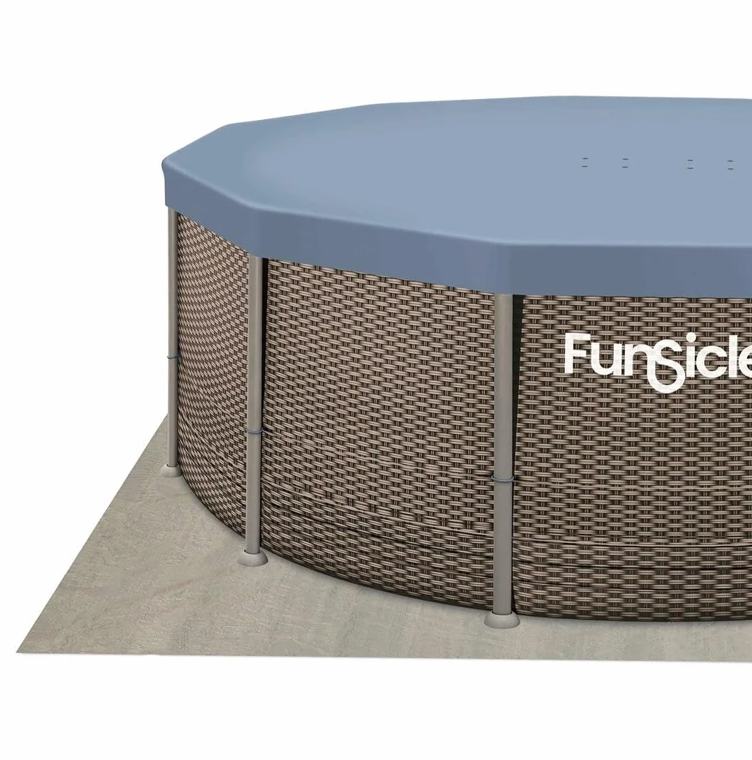 FUNSICLE Piscine Tubulaire Ronde Marron Ø3,66m x h1,22m
