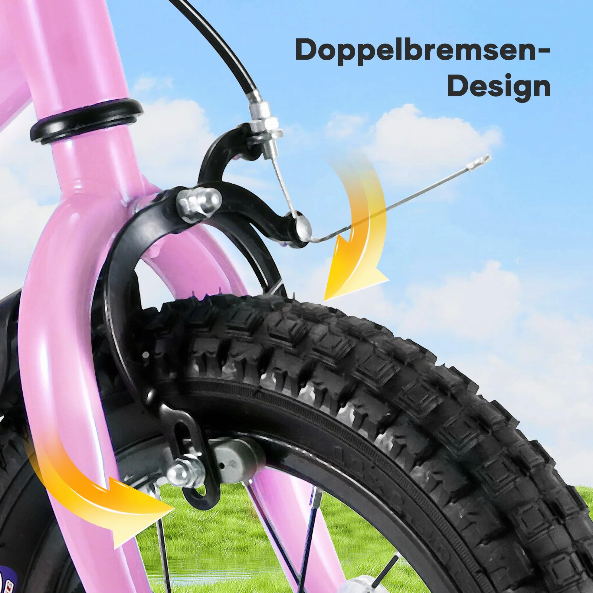 BODIOO Vélo enfant 16 pouces pour garçons et filles avec siège réglable, roues stabilisatrices, frein à main, frein à rétropédalage et cadre stable pour conducteurs de 104 à 117 cm (dégradé de violet)