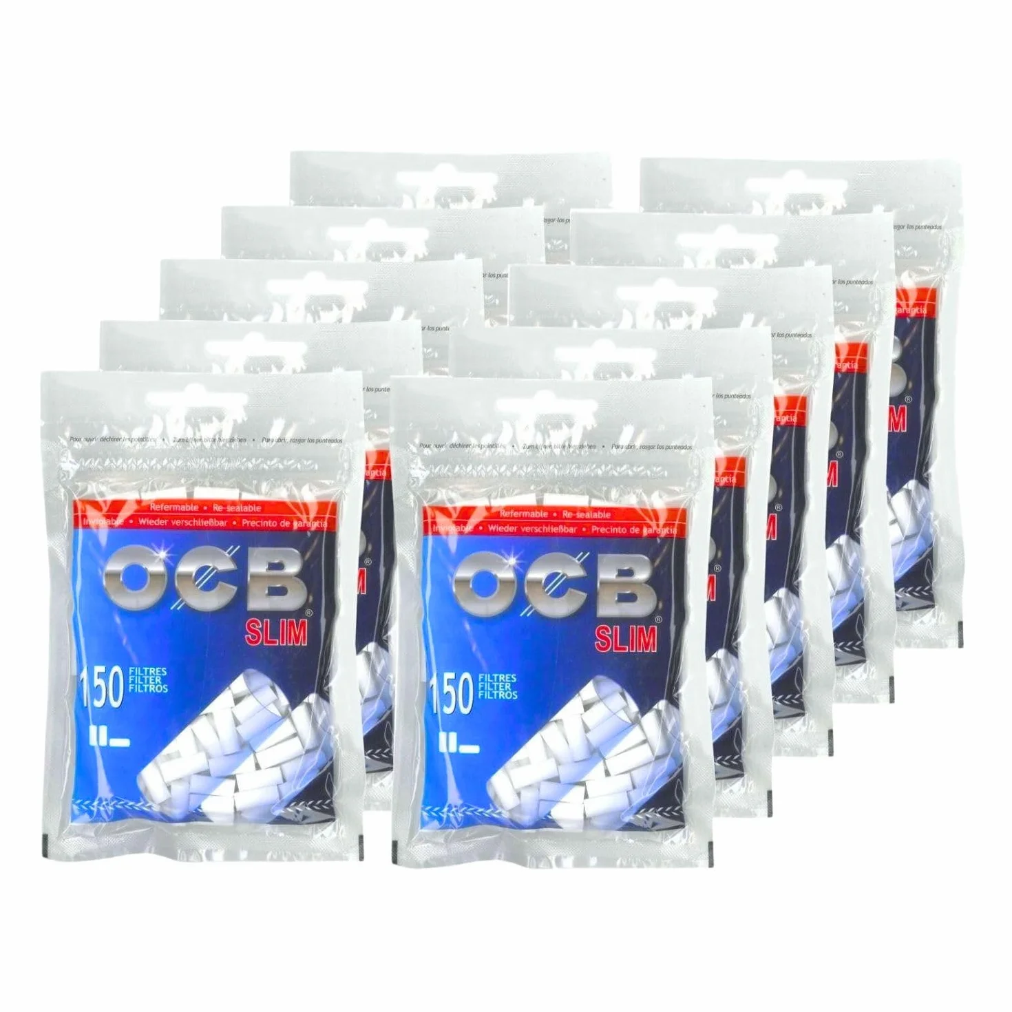 OCB Tabac du Bassigny Filtres Slim Lot de 10 Paquets 150 Filtres