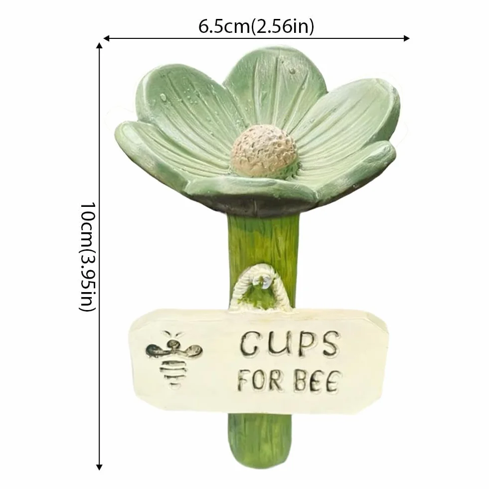 Station d'arrosage des abeilles en résine pour jardin, abreuvoir insectes pollinisateurs avec piquet stable