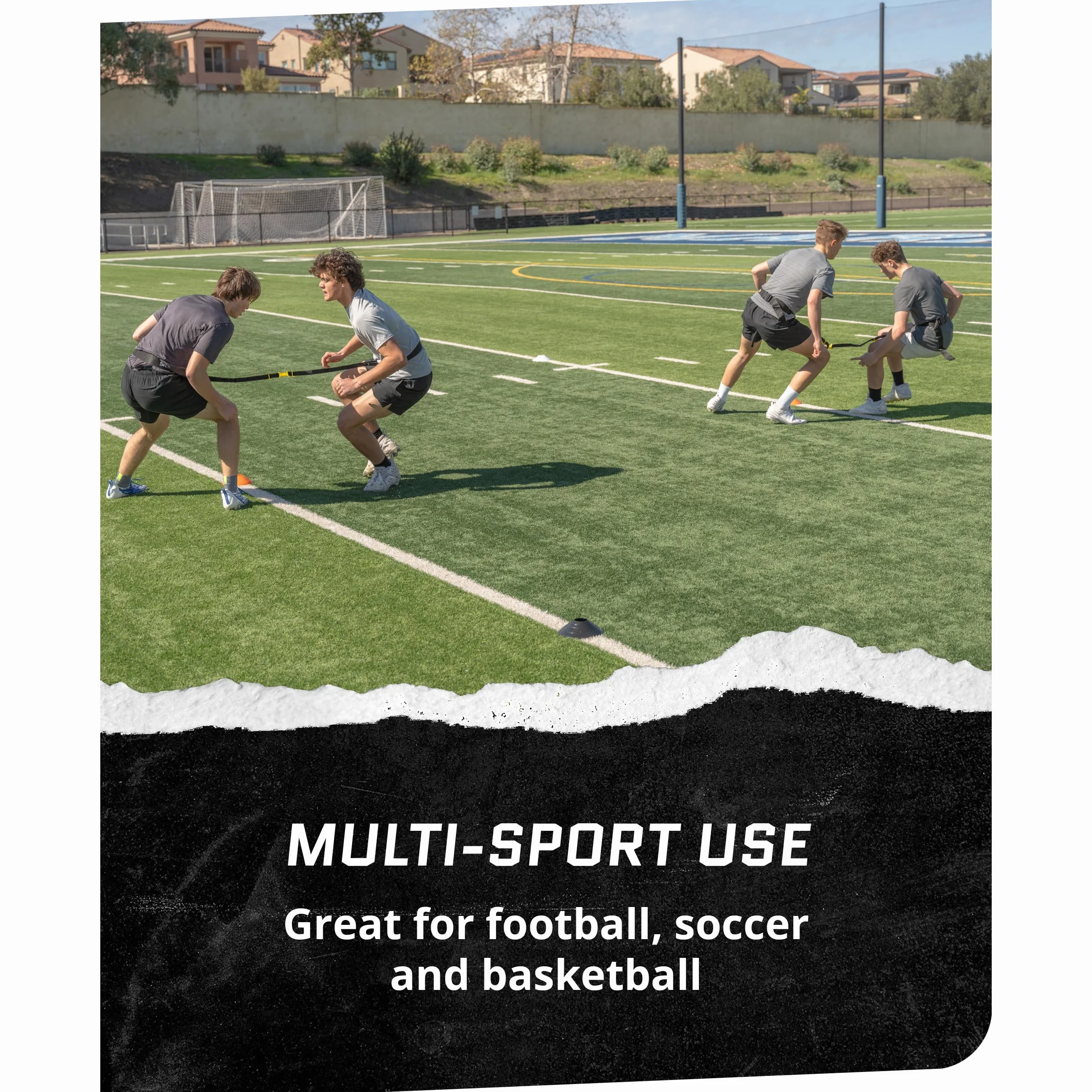 SKLZ Dual Agility Belt, ceinture d’agilité double ajustable légère pour vitesse explosivité résistance football basket sports collectifs
