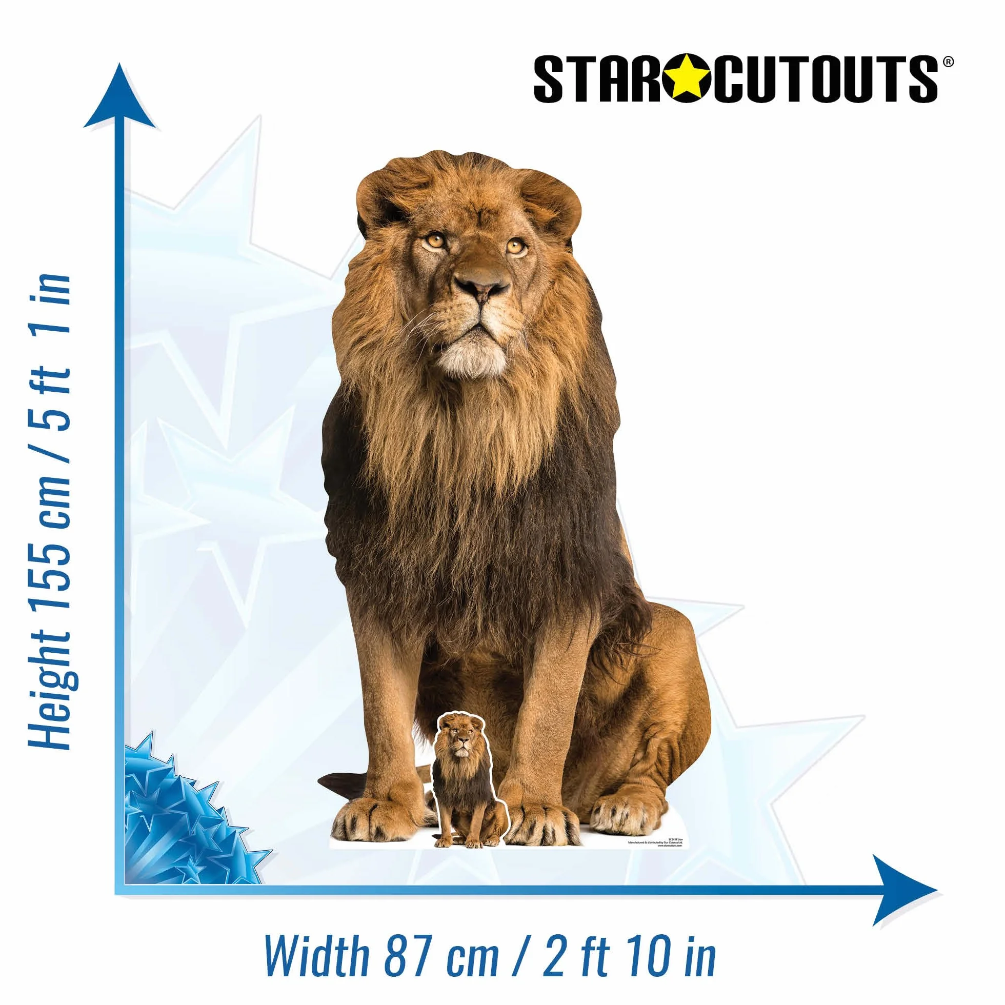 STAR CUTOUTS Lion Assis en Carton Adulte 155 cm Décoration Animaux Fête Anniversaire
