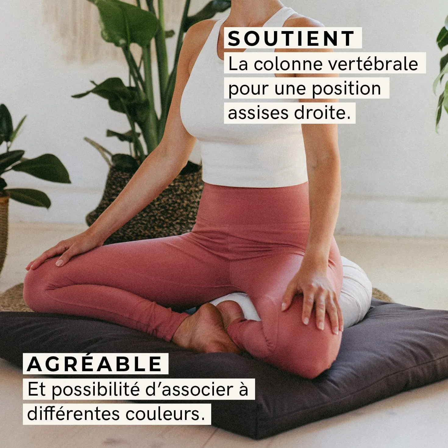 LOTUSCRAFTS Zafu coussin de méditation, hauteur d'assise 15 cm, modèle Zen rond, coussin de yoga, yoga bolster, housse en coton lavable, rembourrage d'épeautre, Certifié GOTS