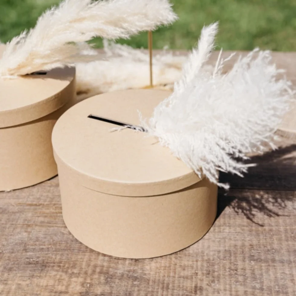 URNE Carton Cylindre CAGNOTTE Cadeau 25CM Kraft